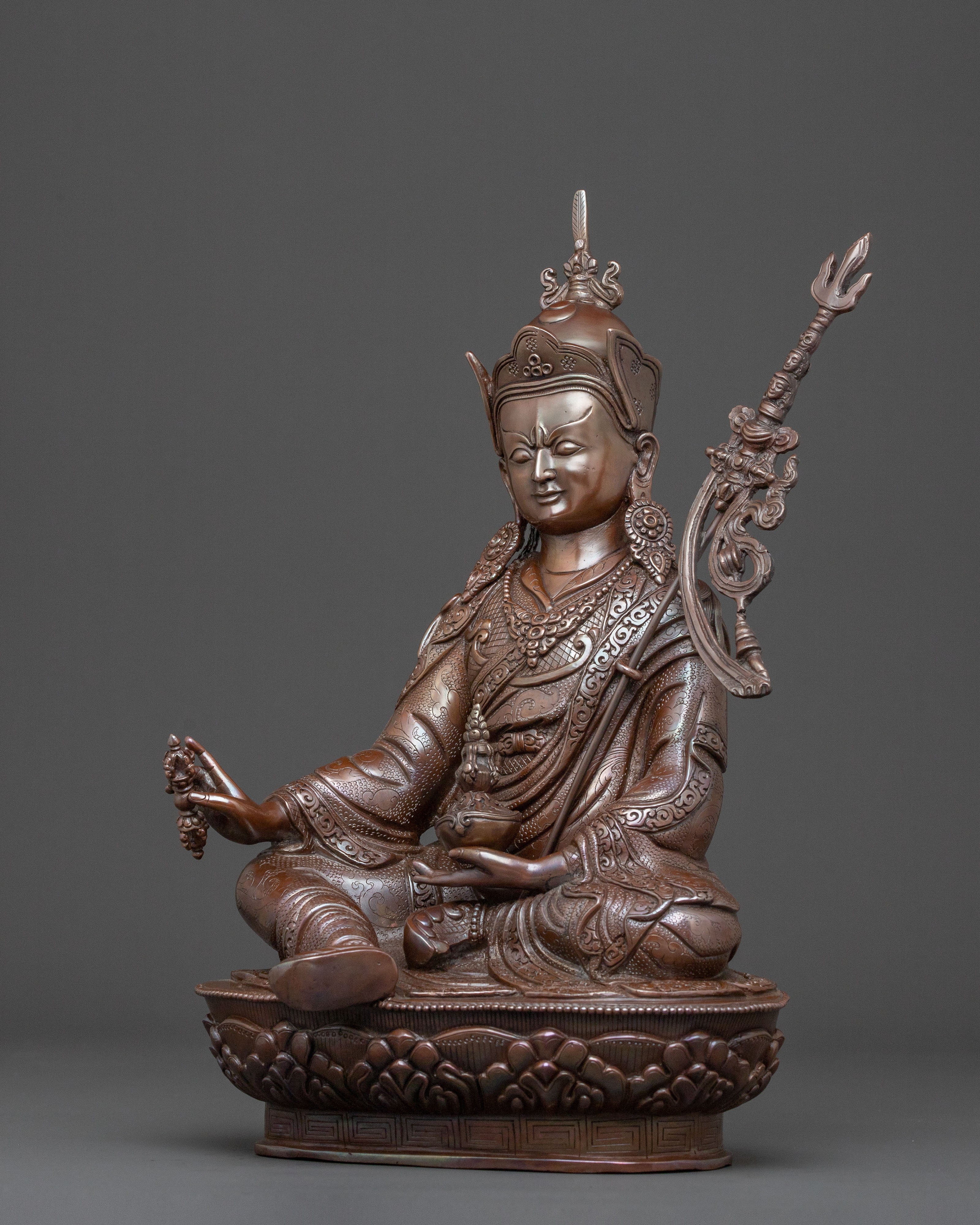 Guru Rinpoche Statue | Oxidized Copper Icon