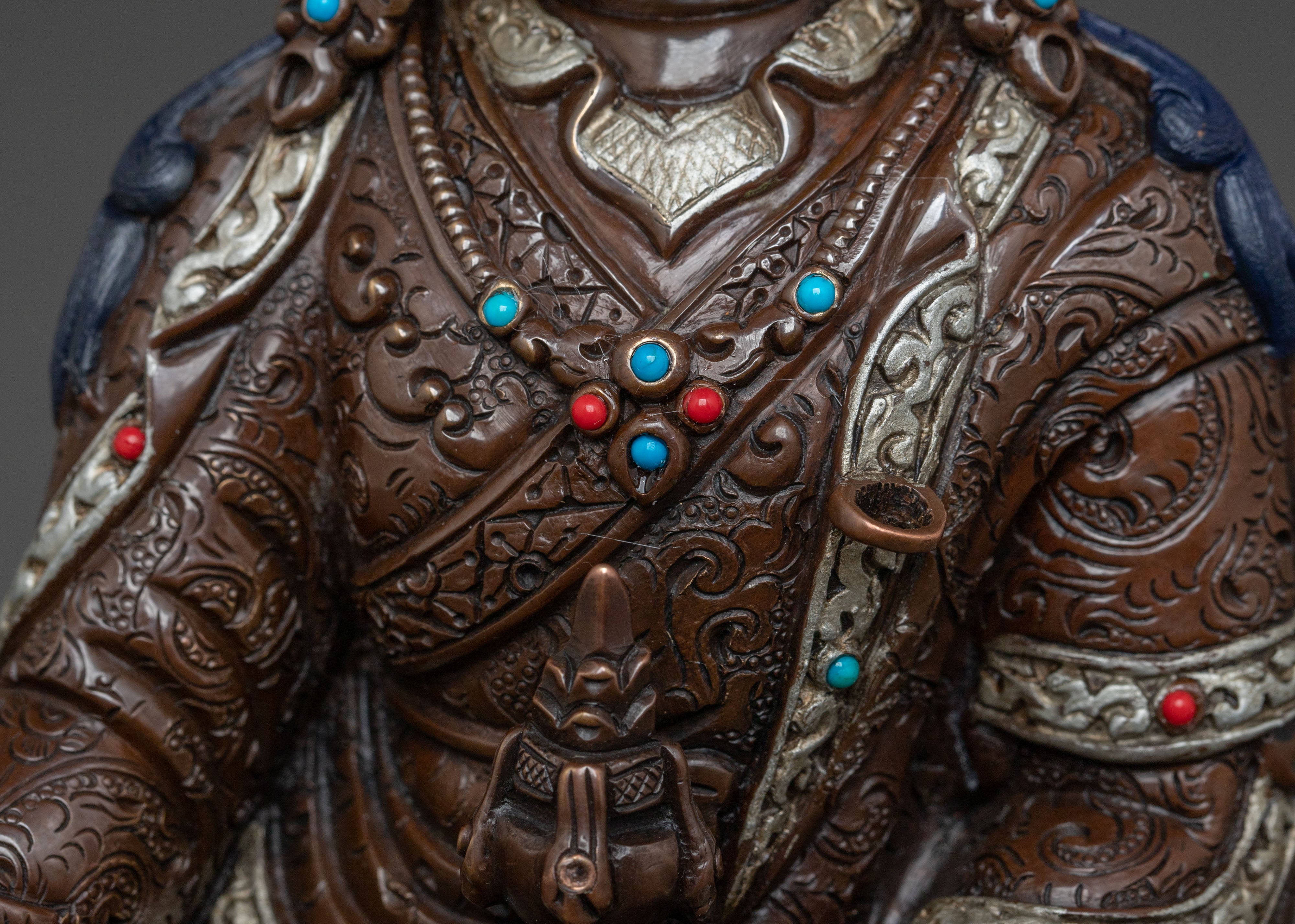 Guru Rinpoche Silver Plated Meditation Statue