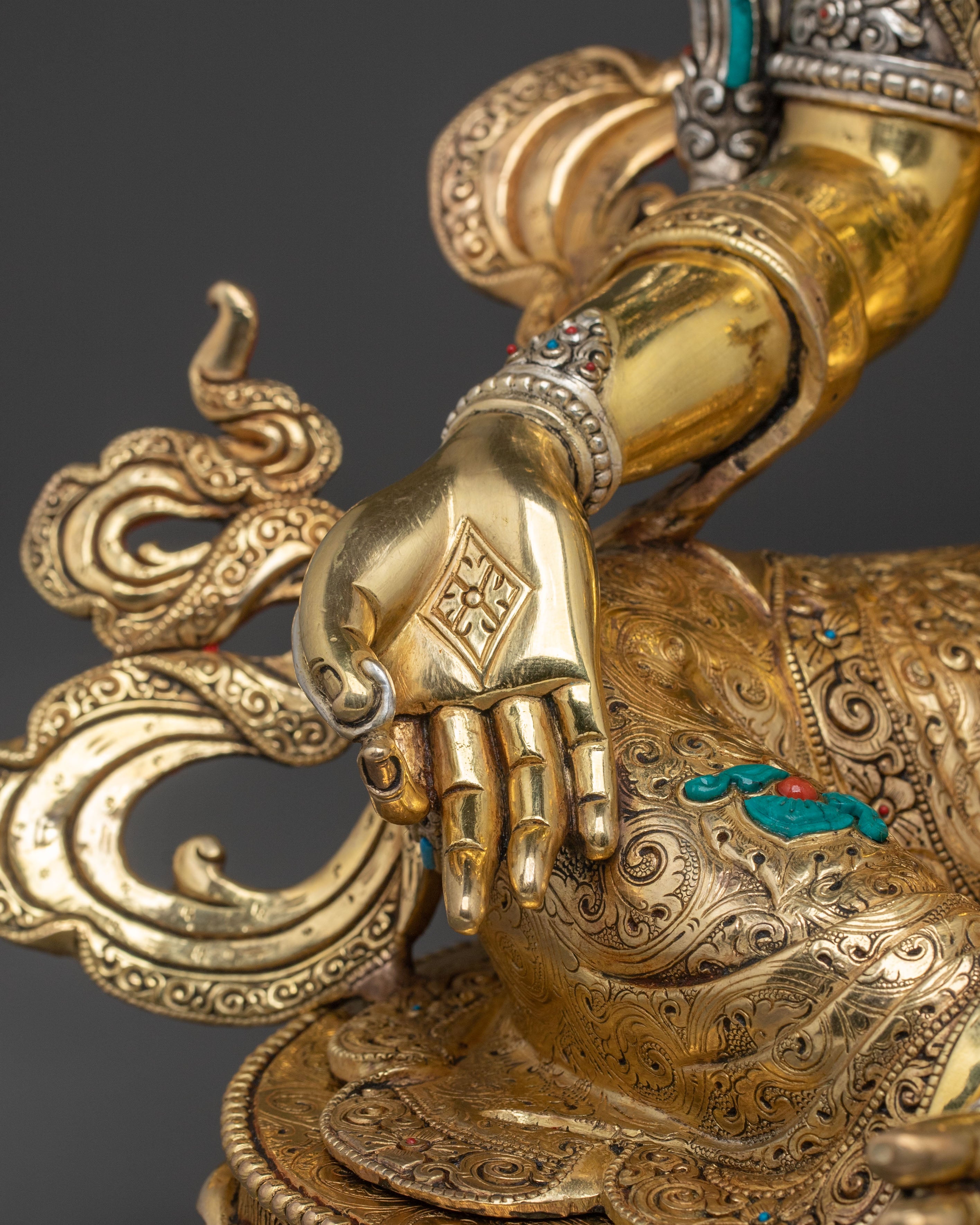 A Radiant Hand Carved Goddess Green Tara Statue