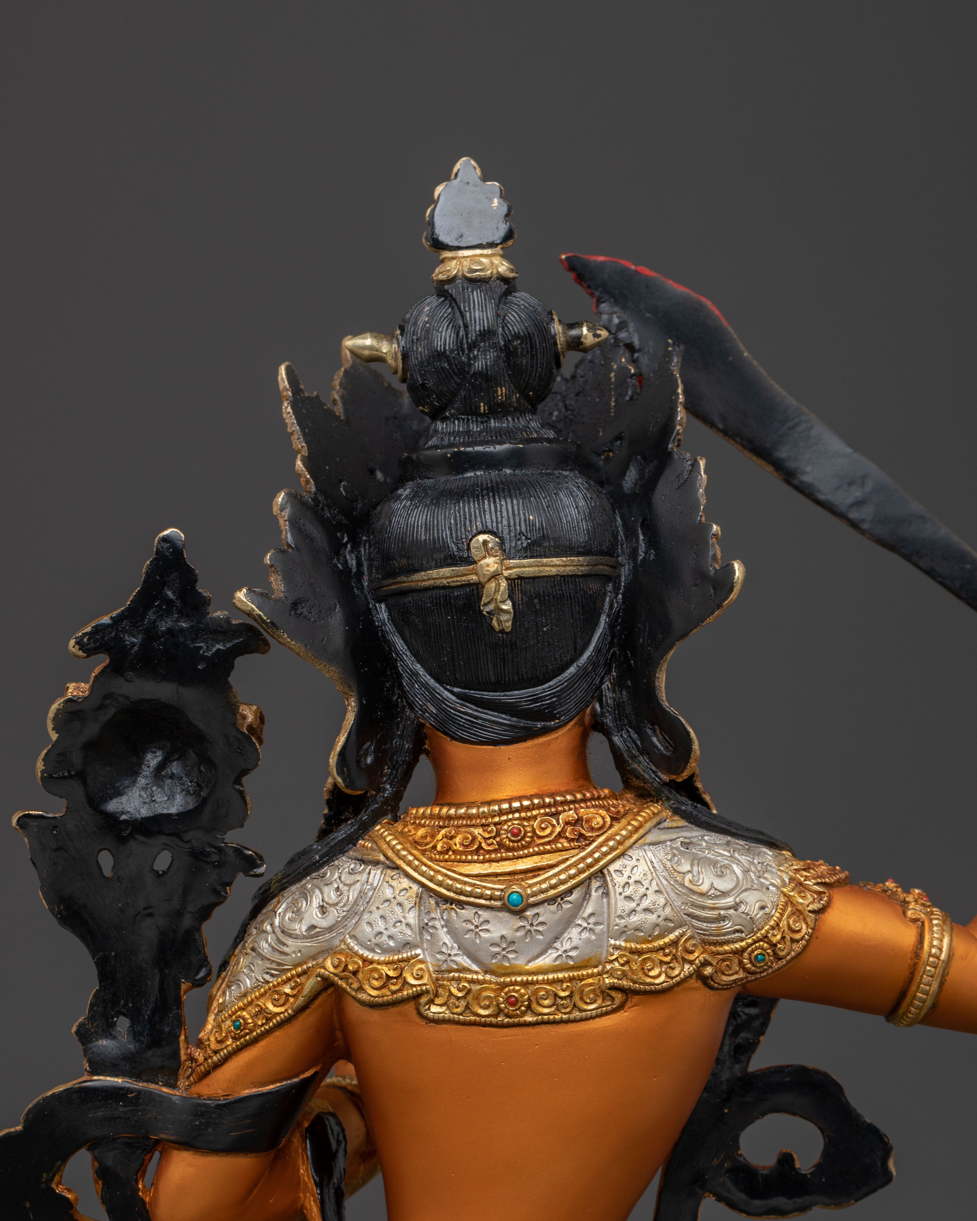 Manjushri Wisdom Statue | 24K Gold Gilded Figure