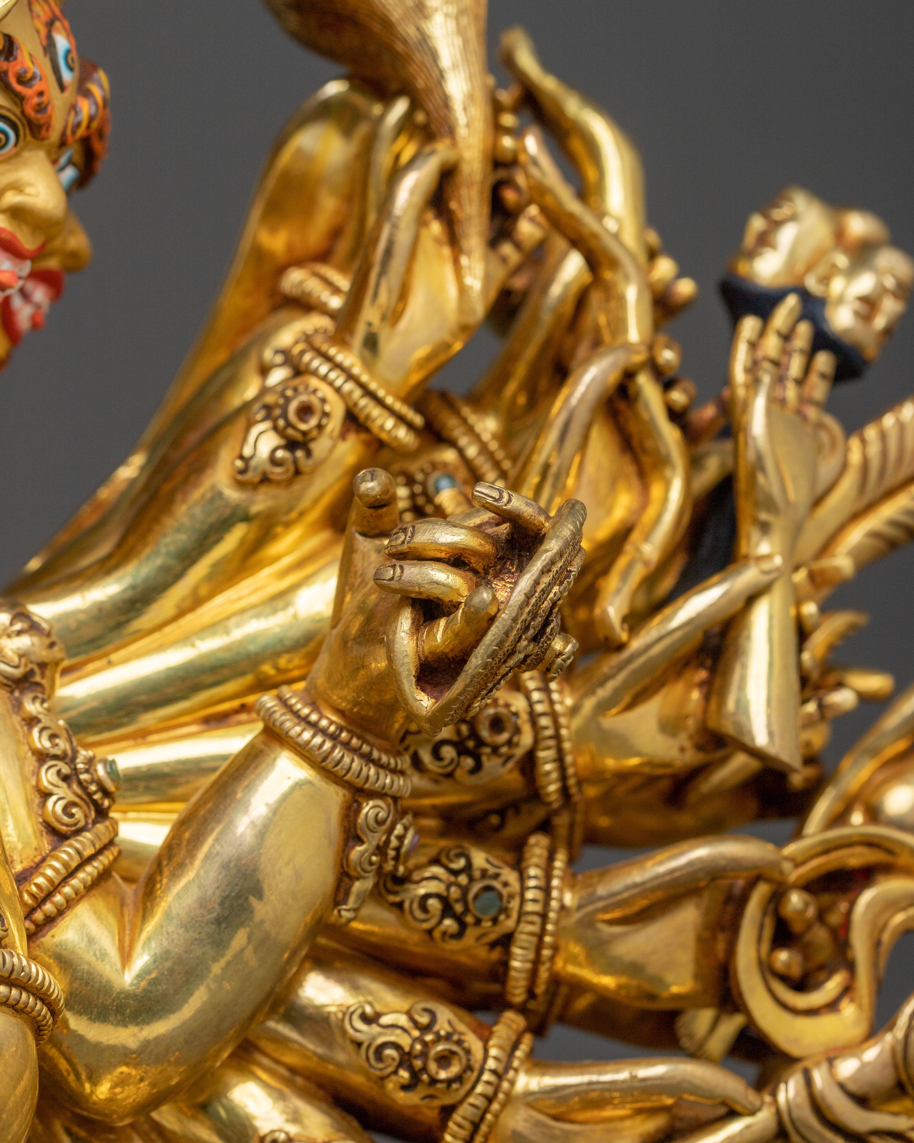 Fierce Deity Yamantaka Statue | 24K Gold Gilded
