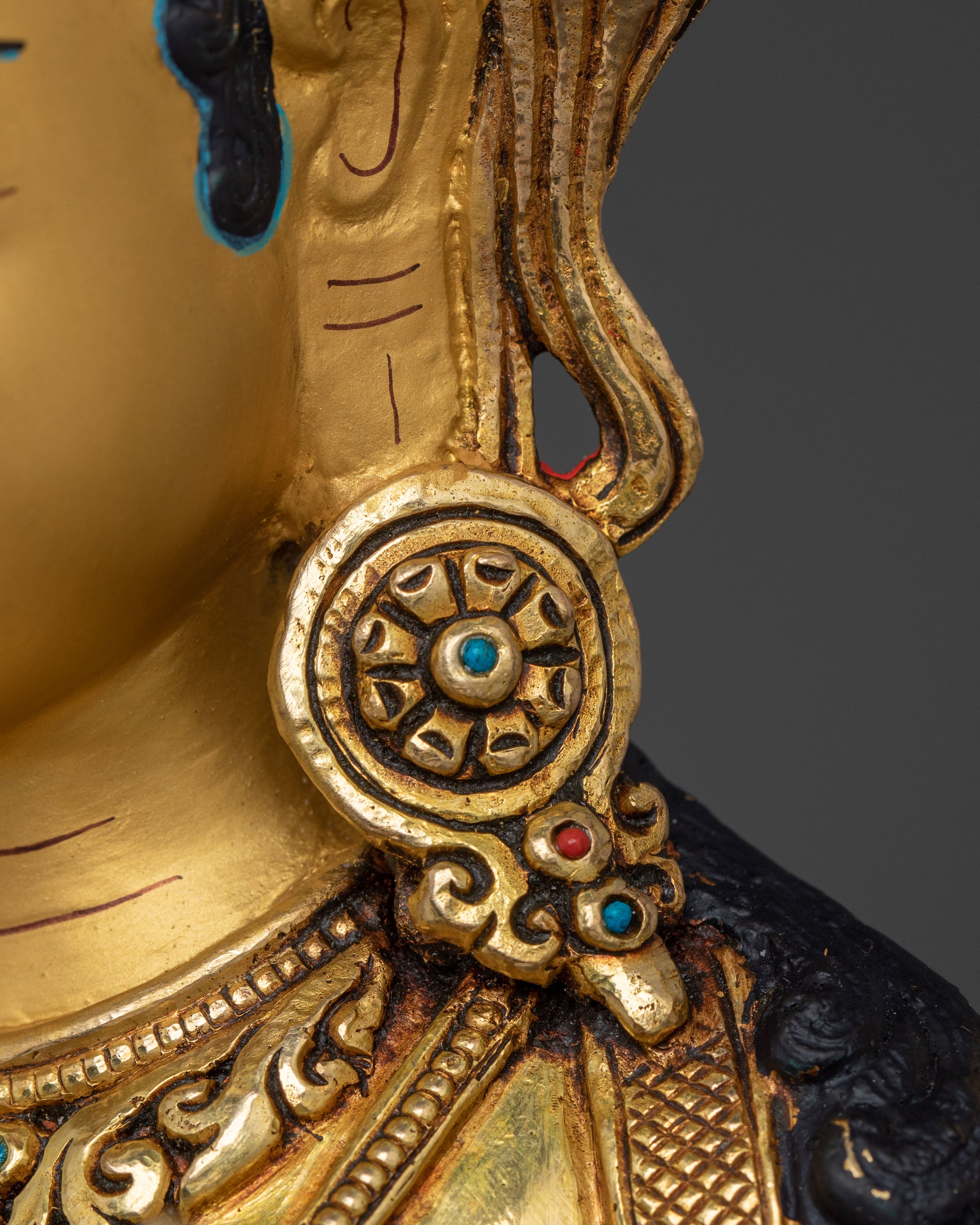 White Tara Tibetan Buddhist Statue | Gold Gilded Copper Sacred Sculpture