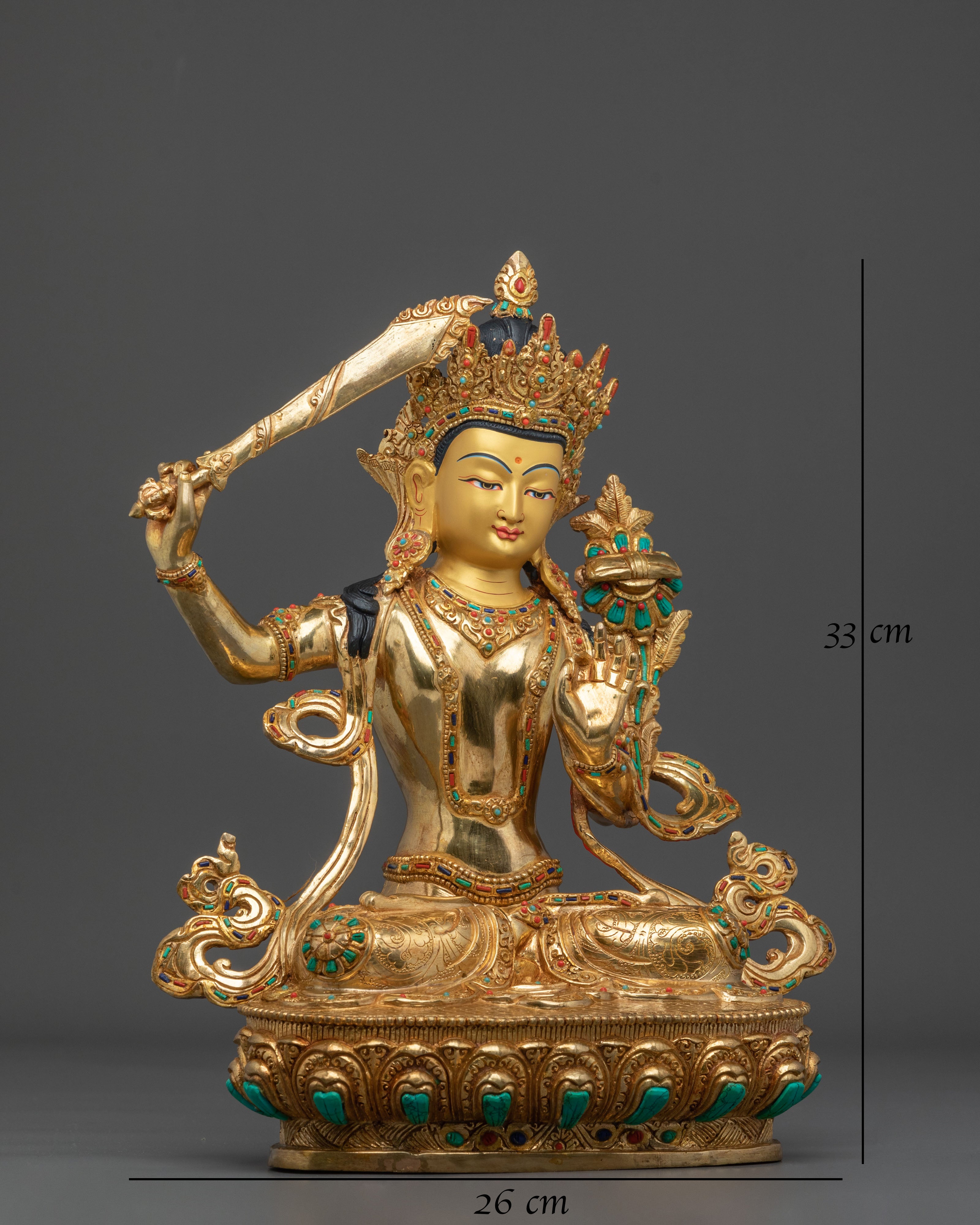 Manjushri Statue: Lotus of Wisdom