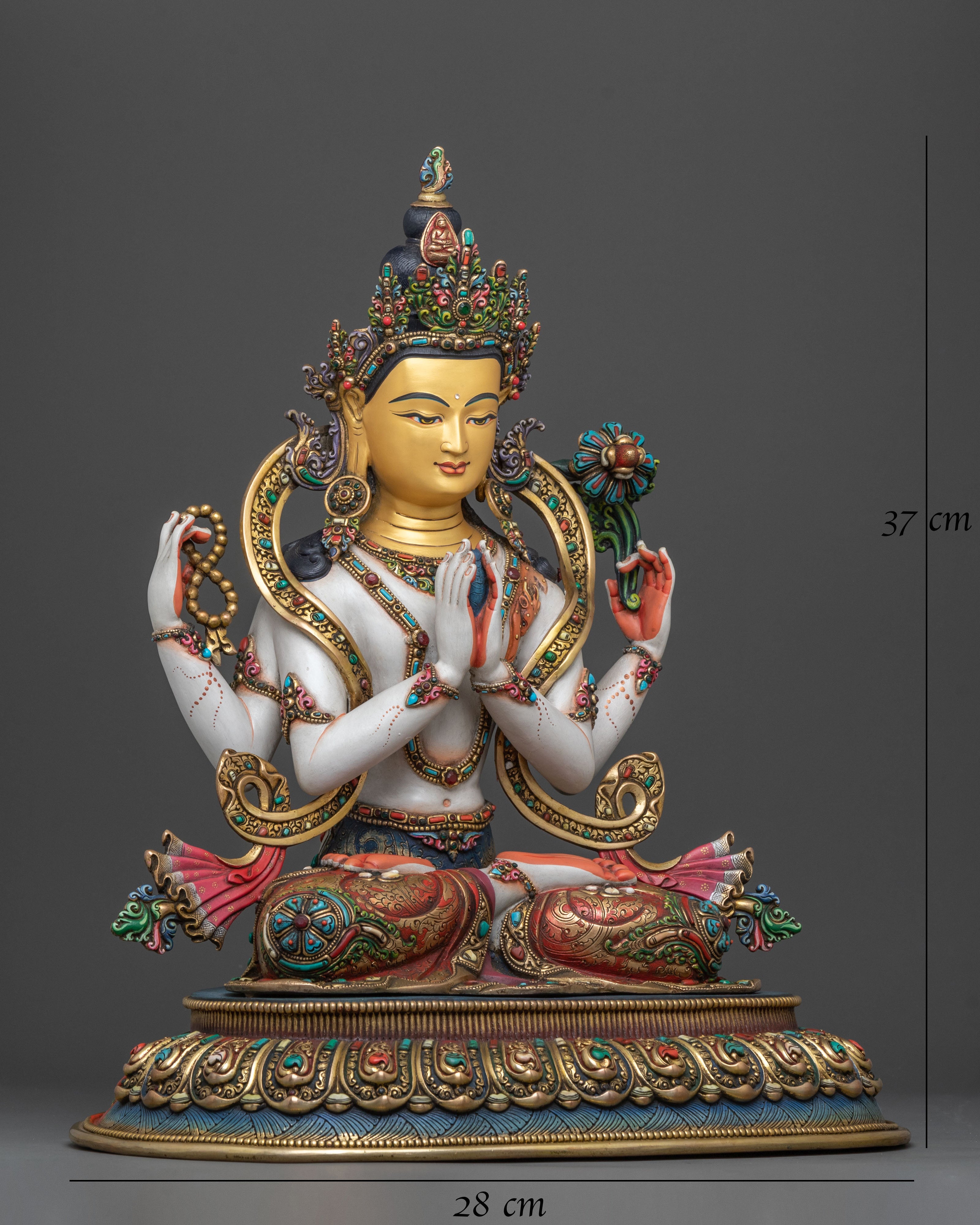 Four-Armed Divine Chenrezig | Buddhist Sculpture