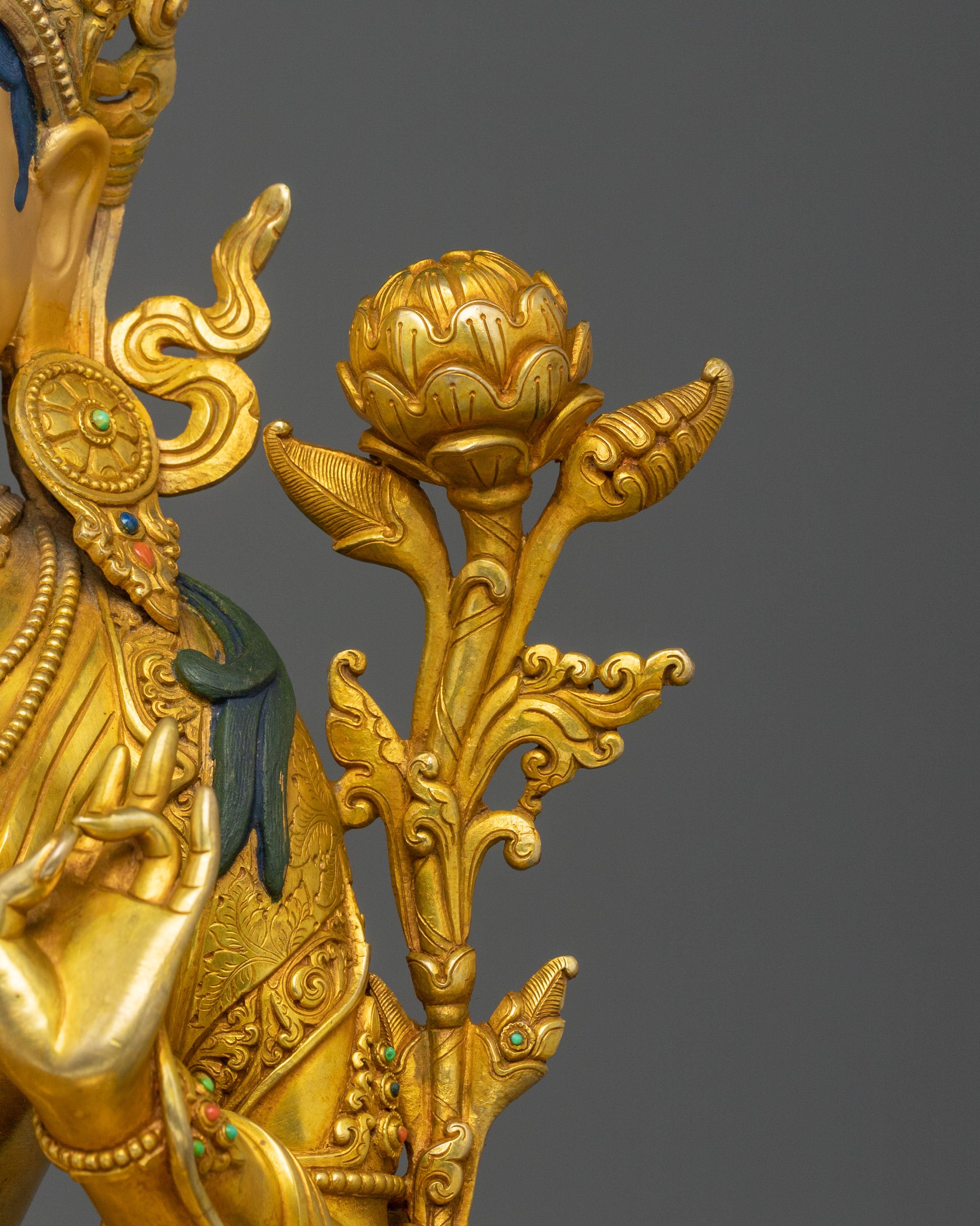 Guardian Green Tara Himalayan Statue | Sacred Meditation Altar Decor