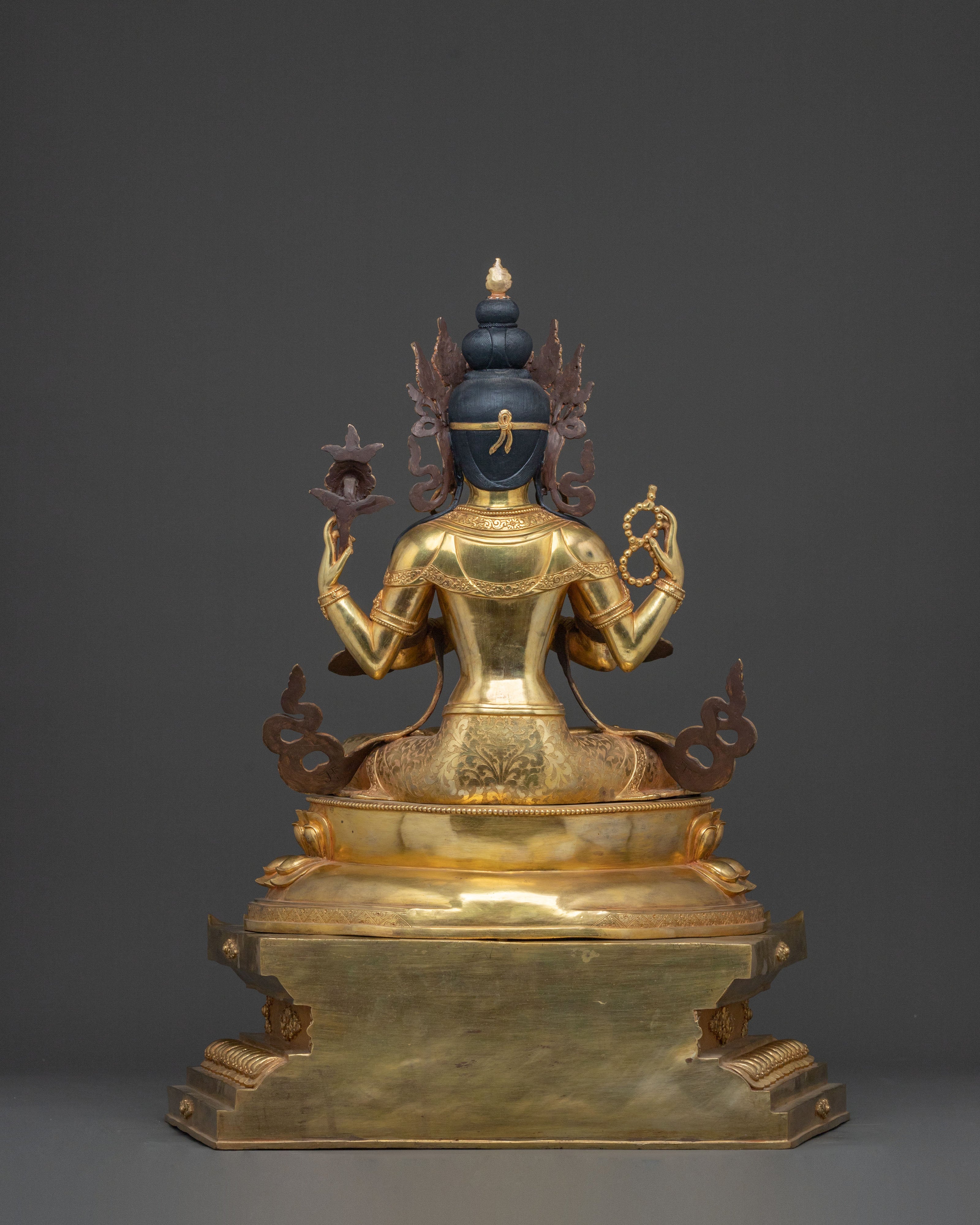 Four-Armed Chenrezig Figurine | Spiritual Home Decor