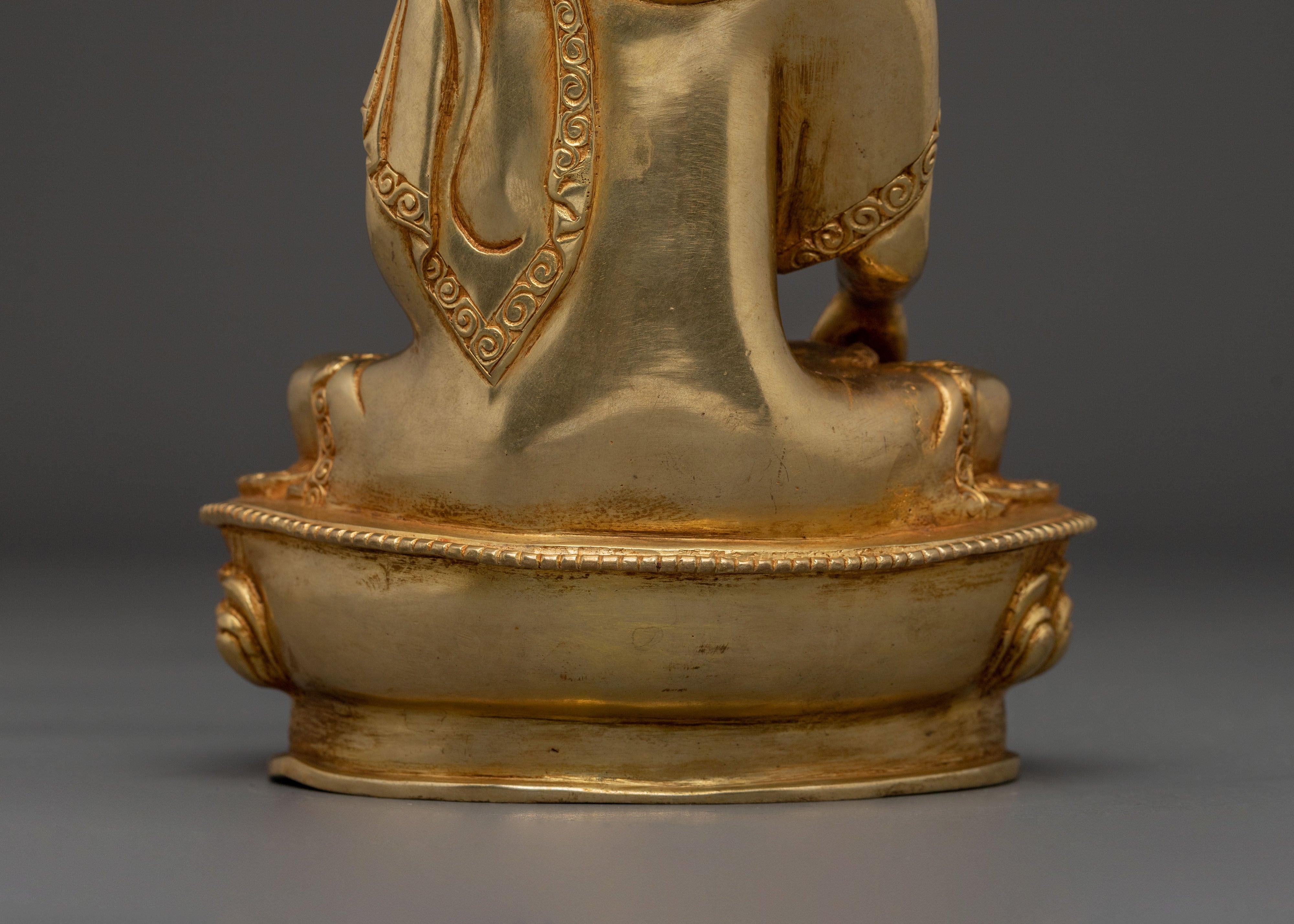 Shakyamuni Buddha Statue on Lotus Base: Enlightened One