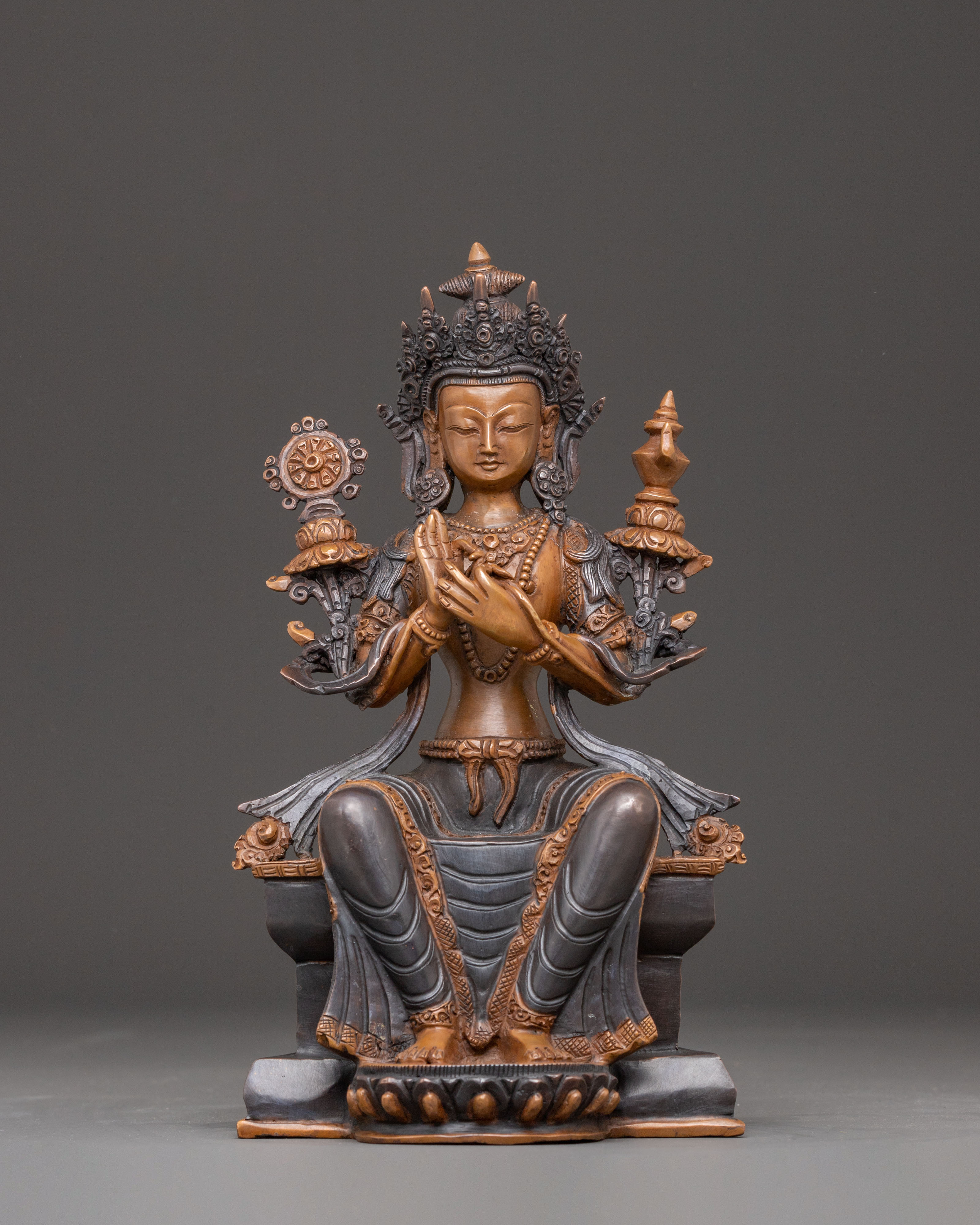 Handmade Maitreya Buddha Oxidized Statue | Symbol of Future Enlightenment