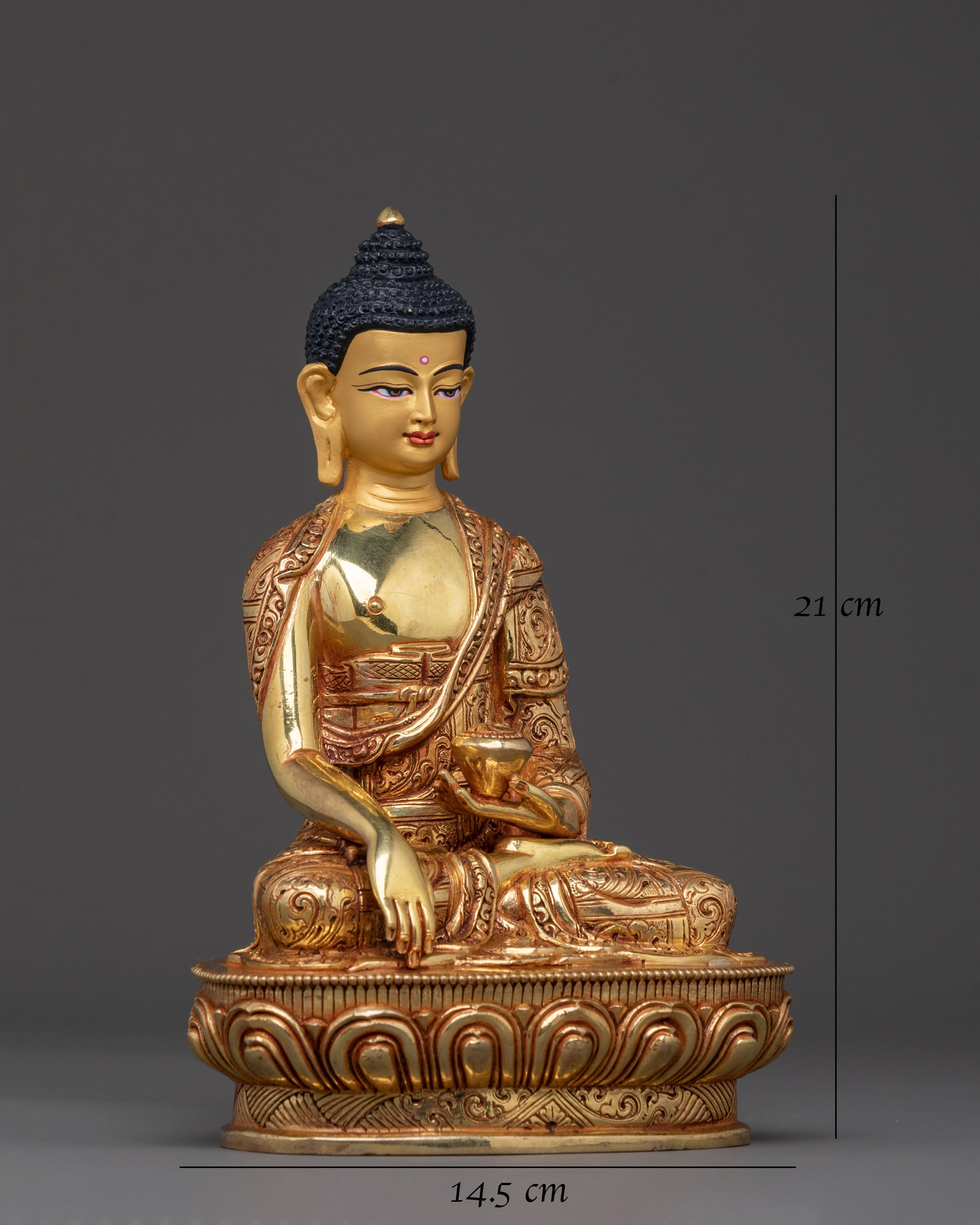 Spiritual Three Buddhas Golden Statue Set