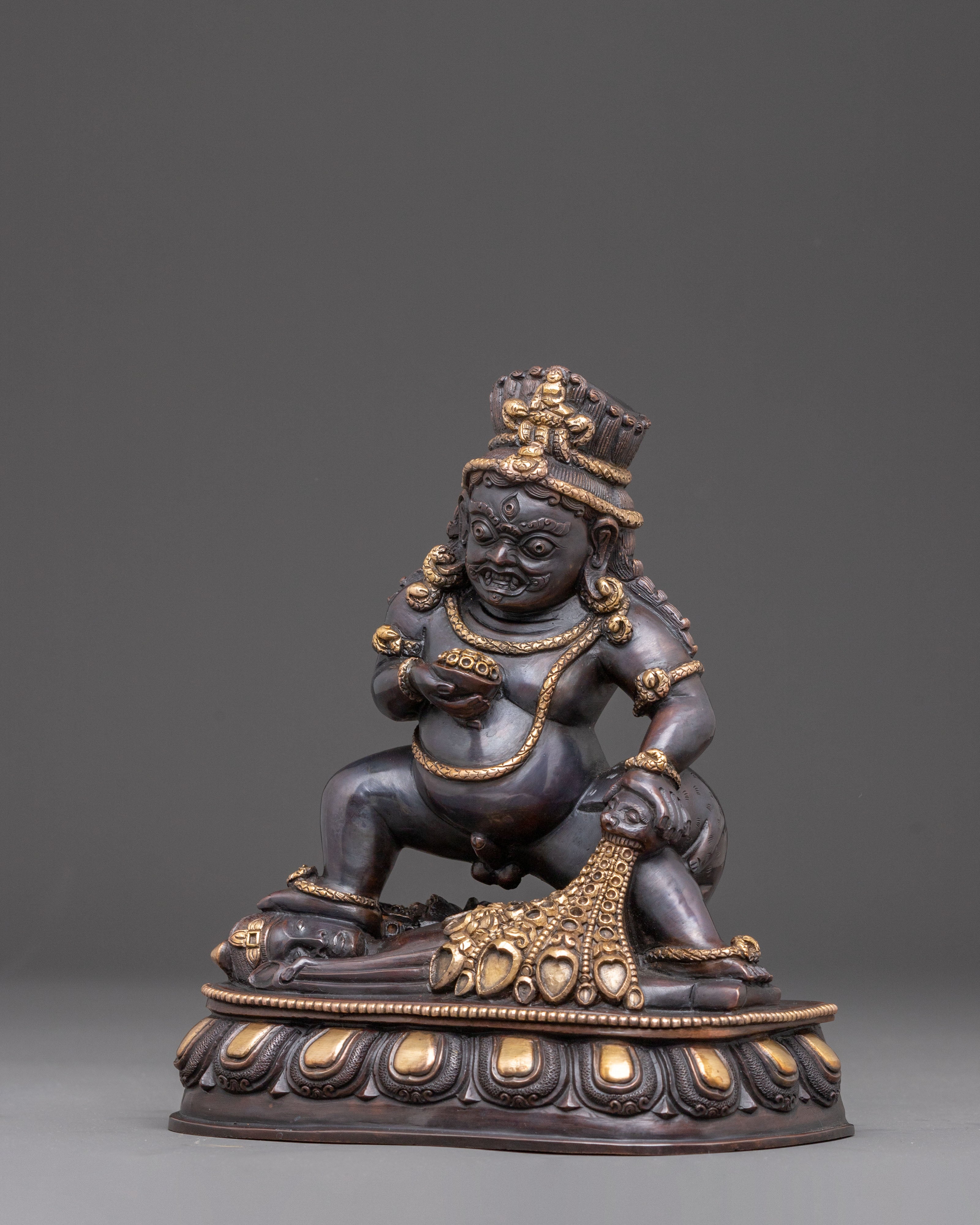 Copper Statue of Black Dzambhala | Protector of Wealth