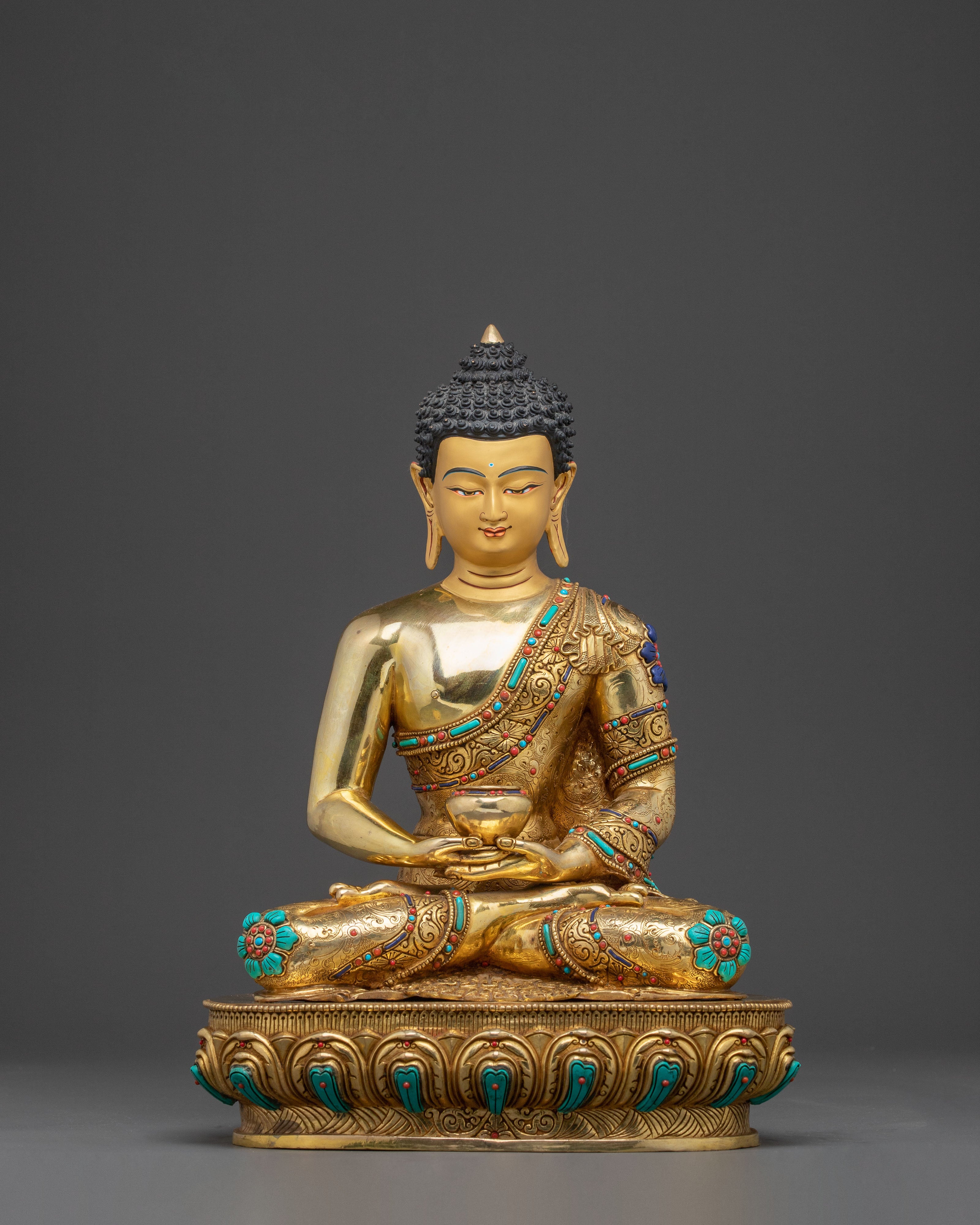 Handmade Amitabha Buddha Golden Statue: Gilded Serenity