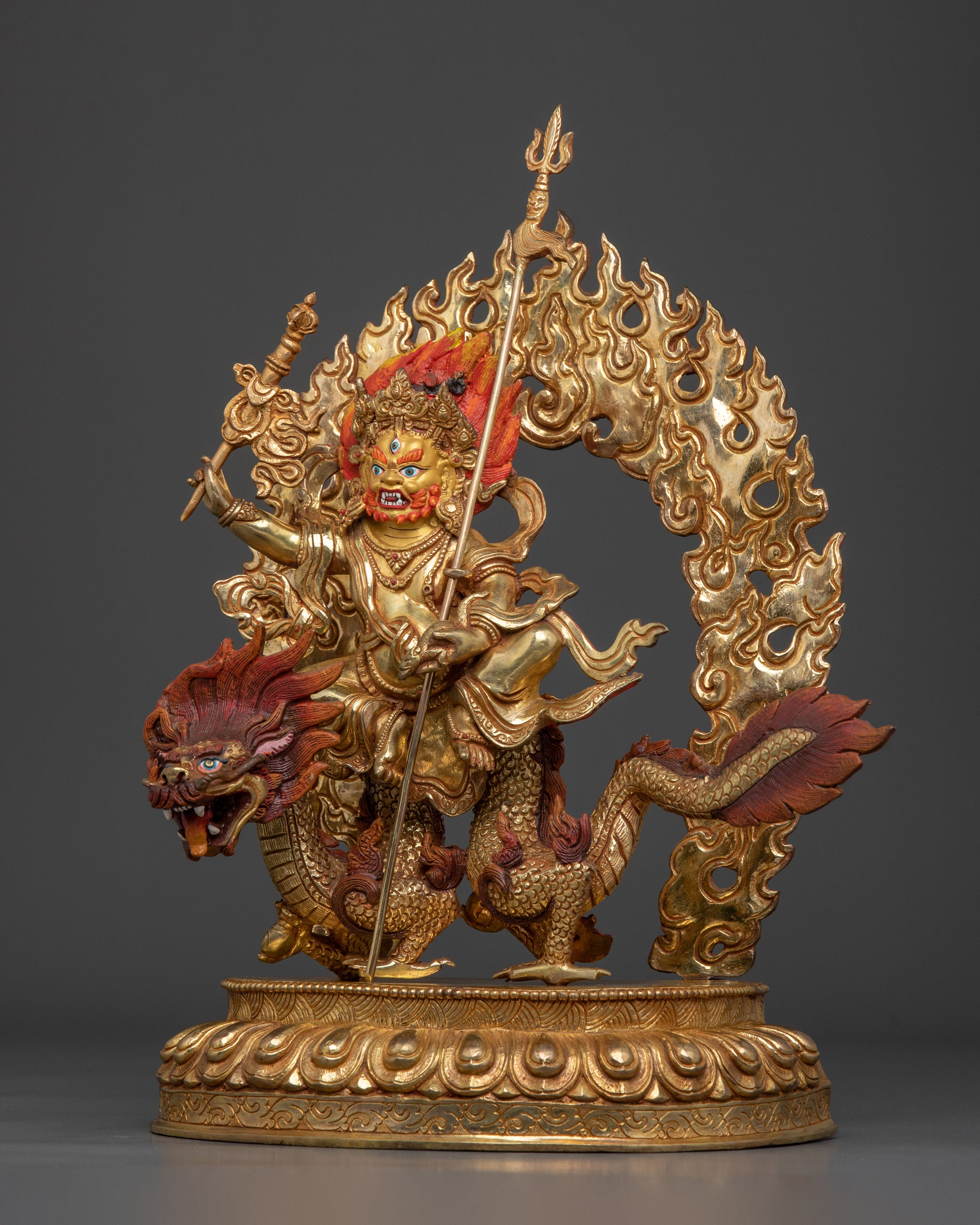 Sacred White Dzambhala Wealth Protector Statue