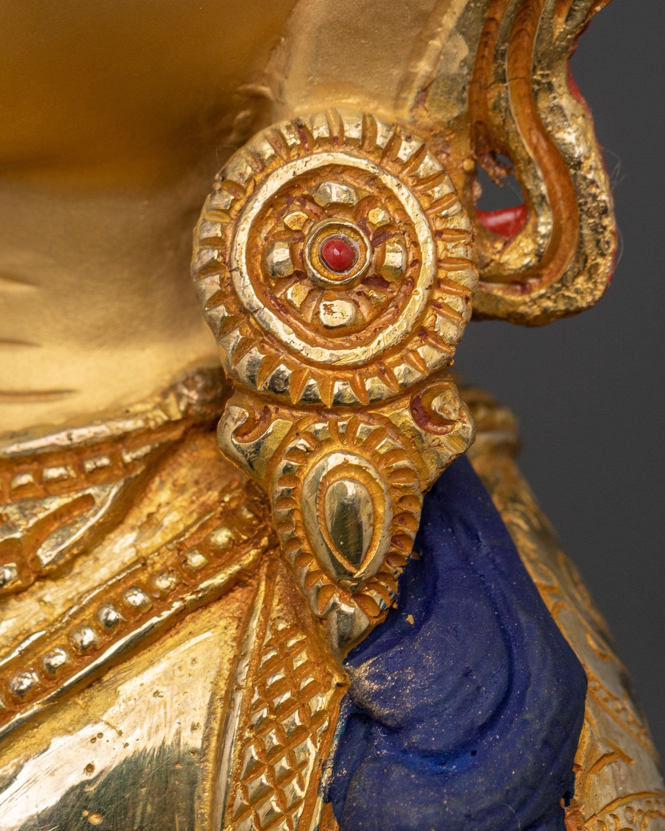 Vajrasattva Sculpture: 24K Gold Gilded Icon