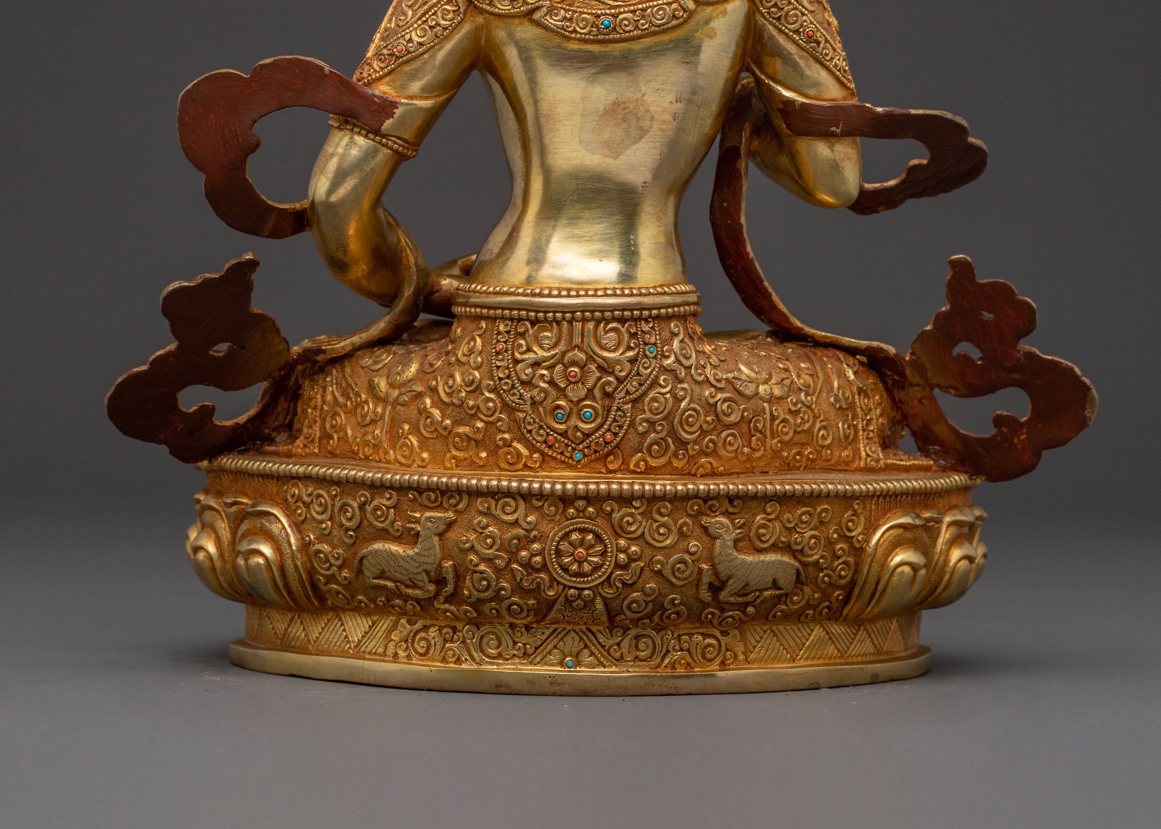 Vajrasattva Golden Statue | Gold Gilded Serenity