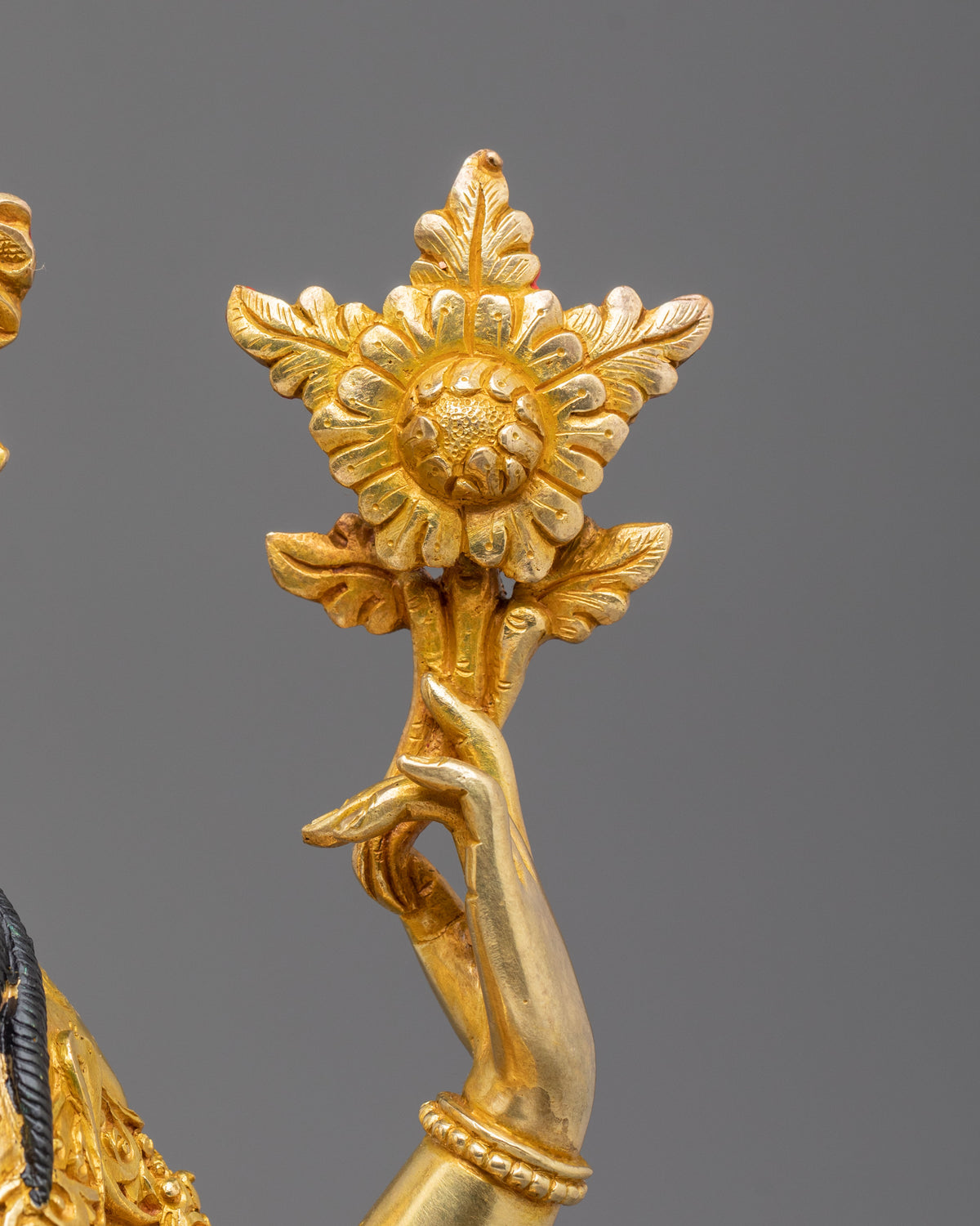 Chenrezig 24K Gold Gilded Sculpture | Compassion in Every Gaze