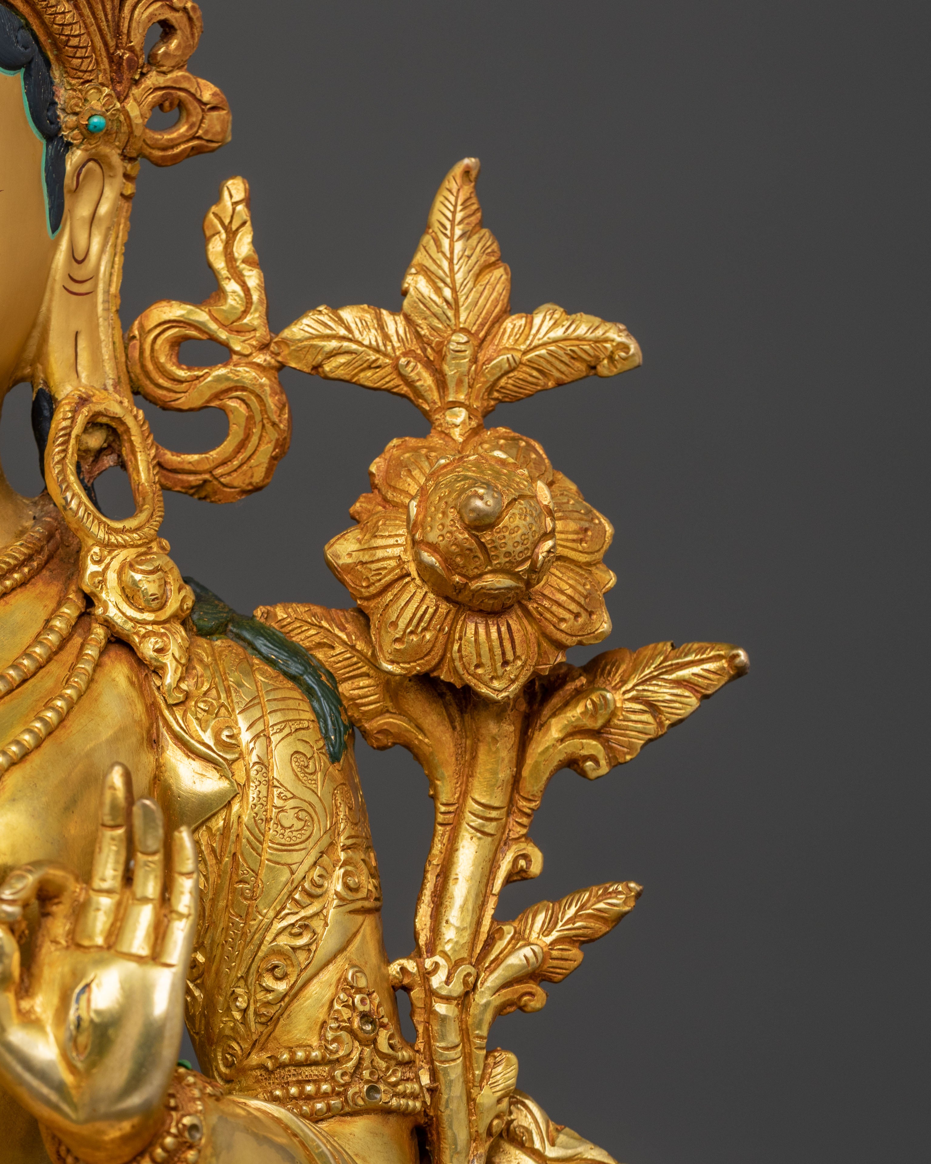 White Tara | Handcrafted 24K Gold Gilded Statue