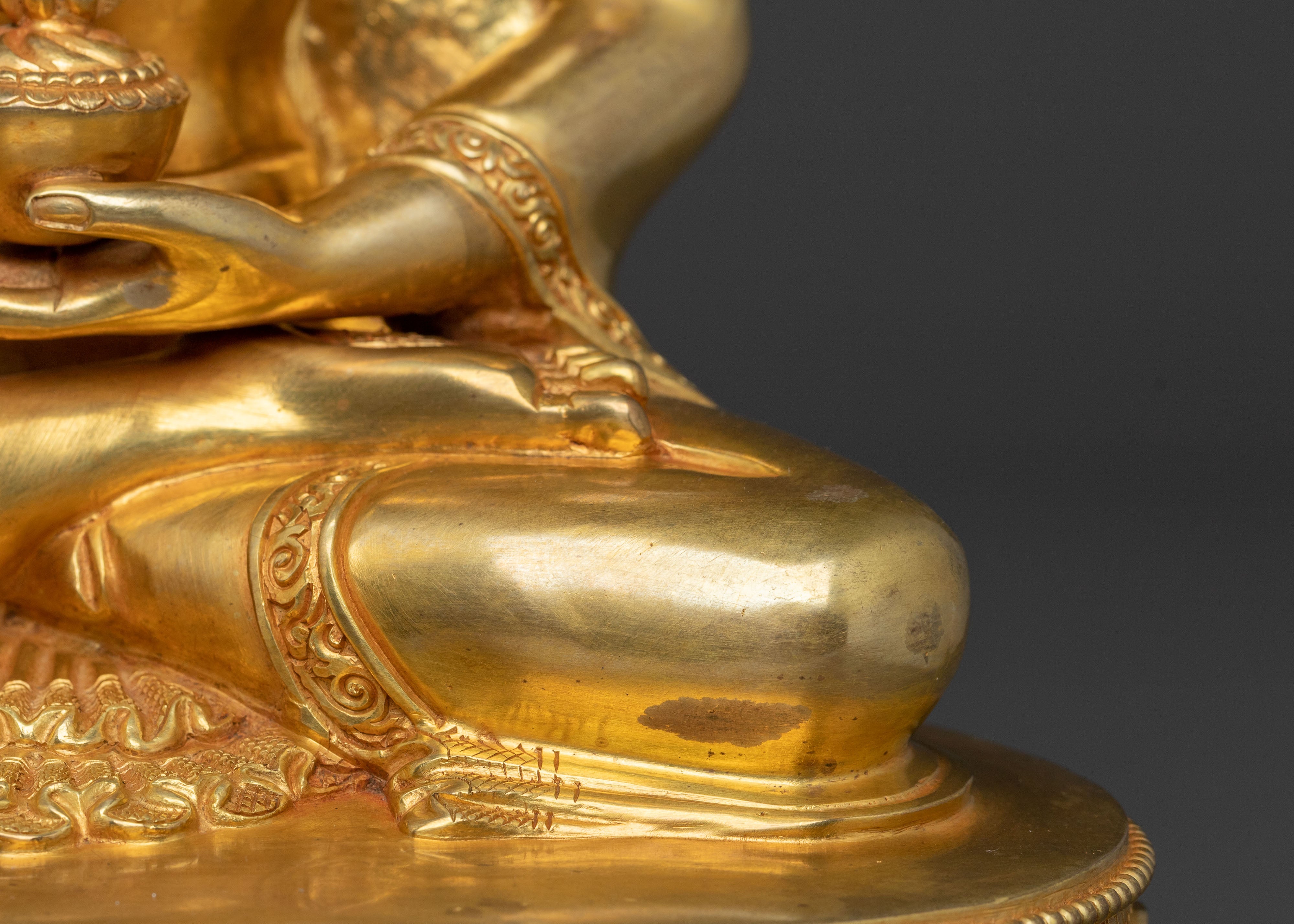 Medicine Buddha Statue | 24k Gold Gilded Serenity