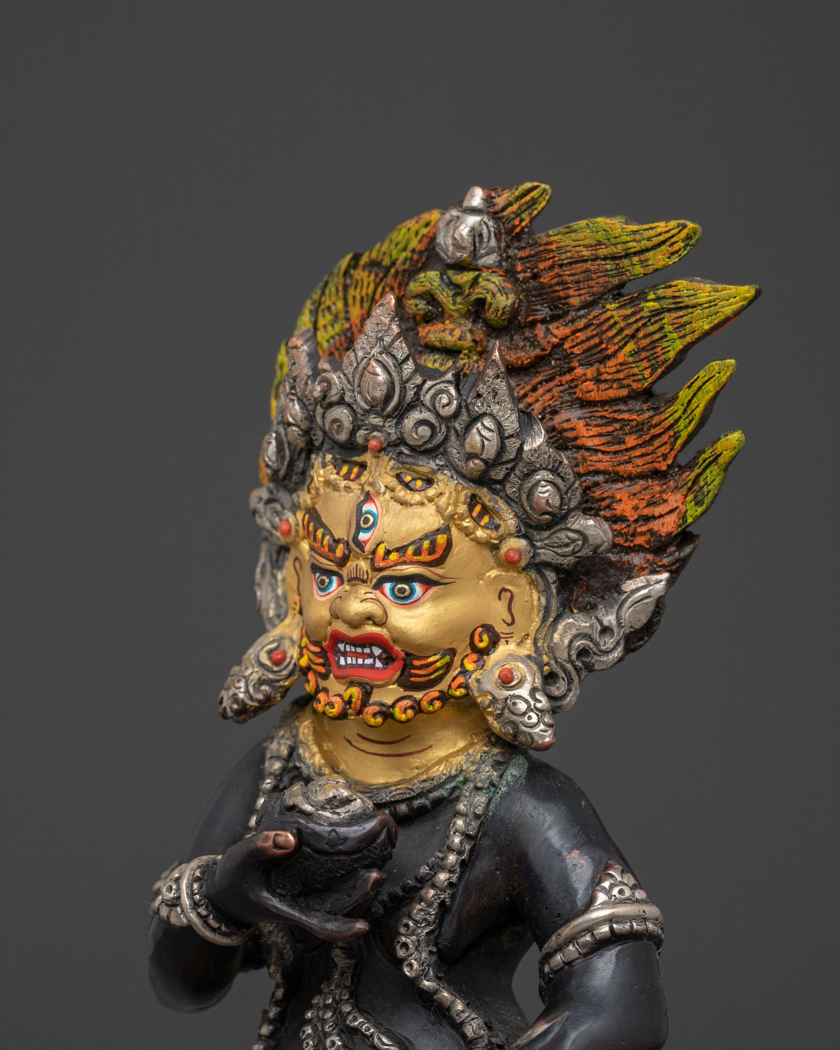 Black Dzambhala Spiritual Statue | Wealth Deity of Prosperity