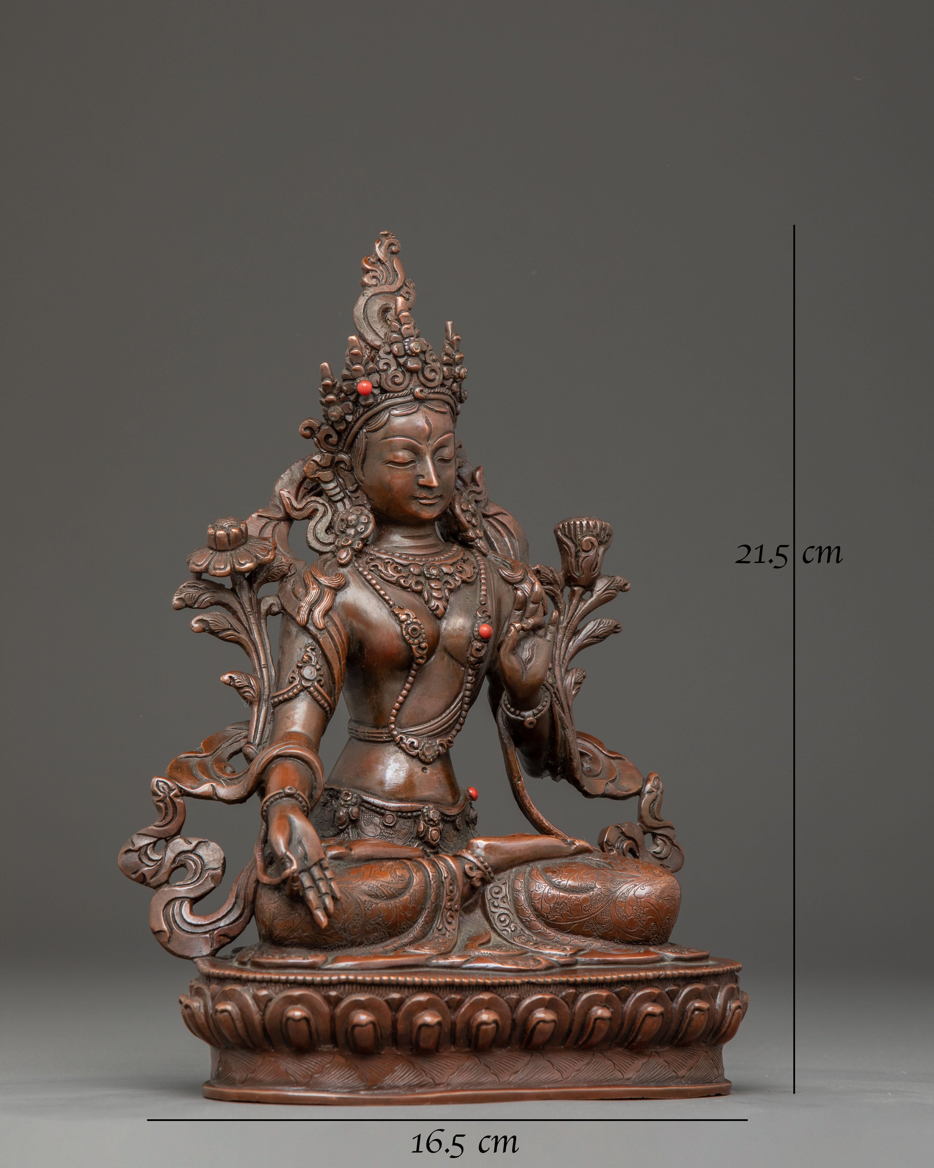 Healing Goddess White Tara Copper Statue | Bodhisattva of Compassion
