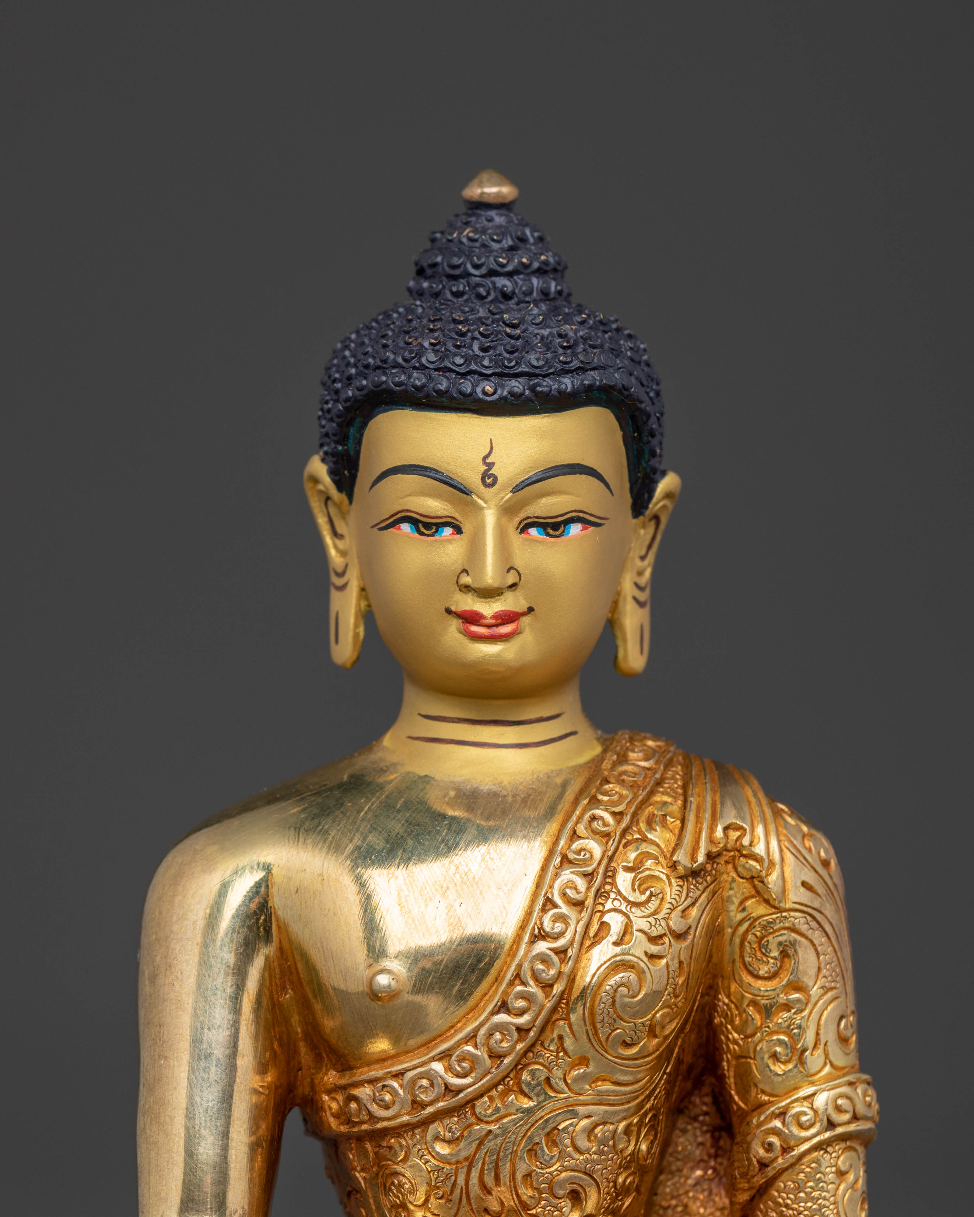 Sacred Statue of Buddha Shakyamuni – 24K Gold Gilded Statue