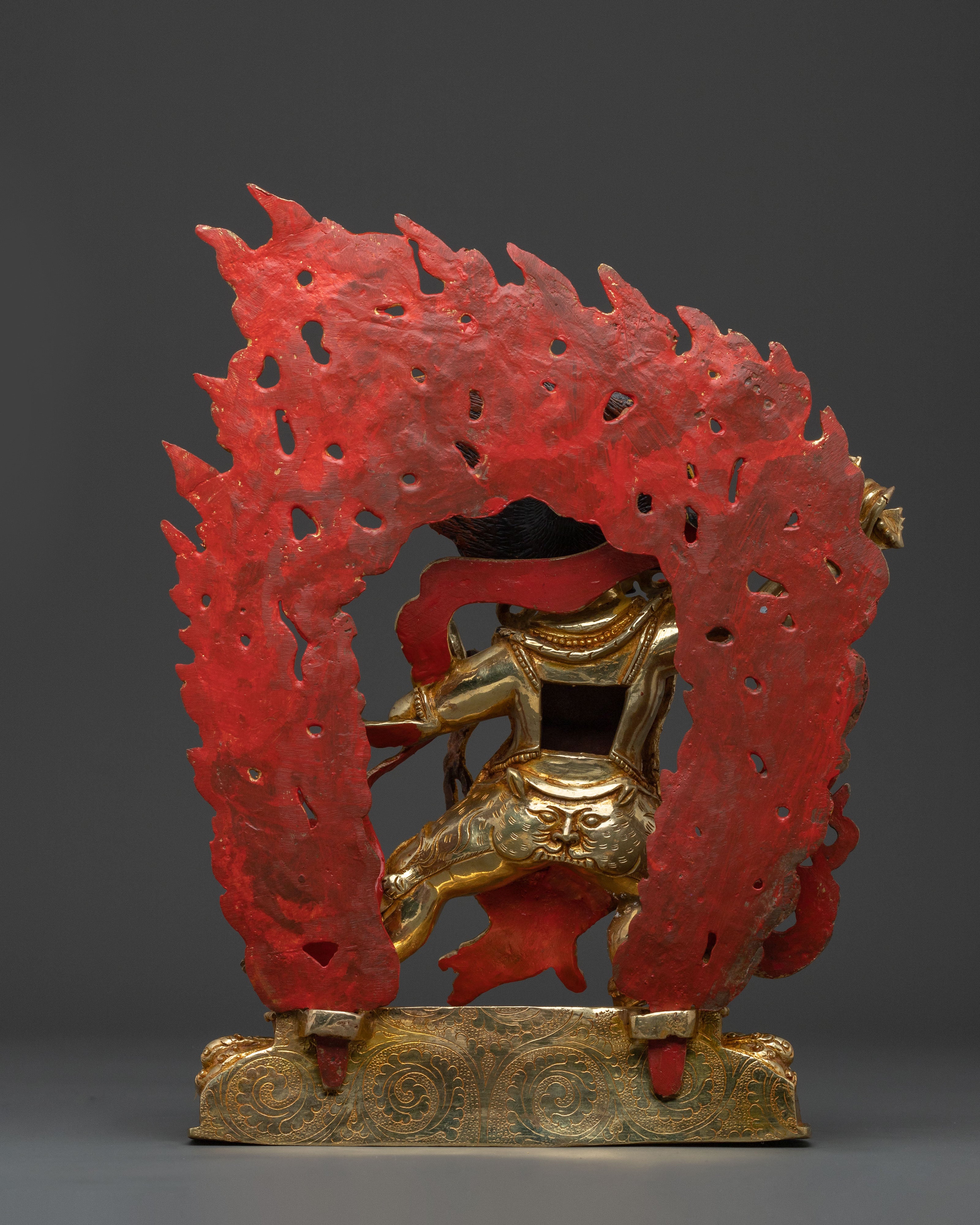 A Radiant Handmade Vajrapani Sculpture in 24K Gold