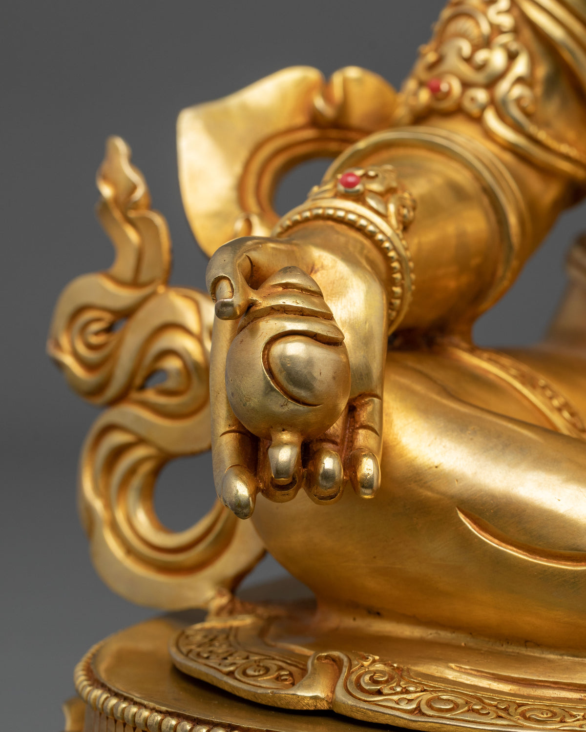 Dzambhala Prosperity Guardian Statue | 24K Gold Gilded Copper Statue