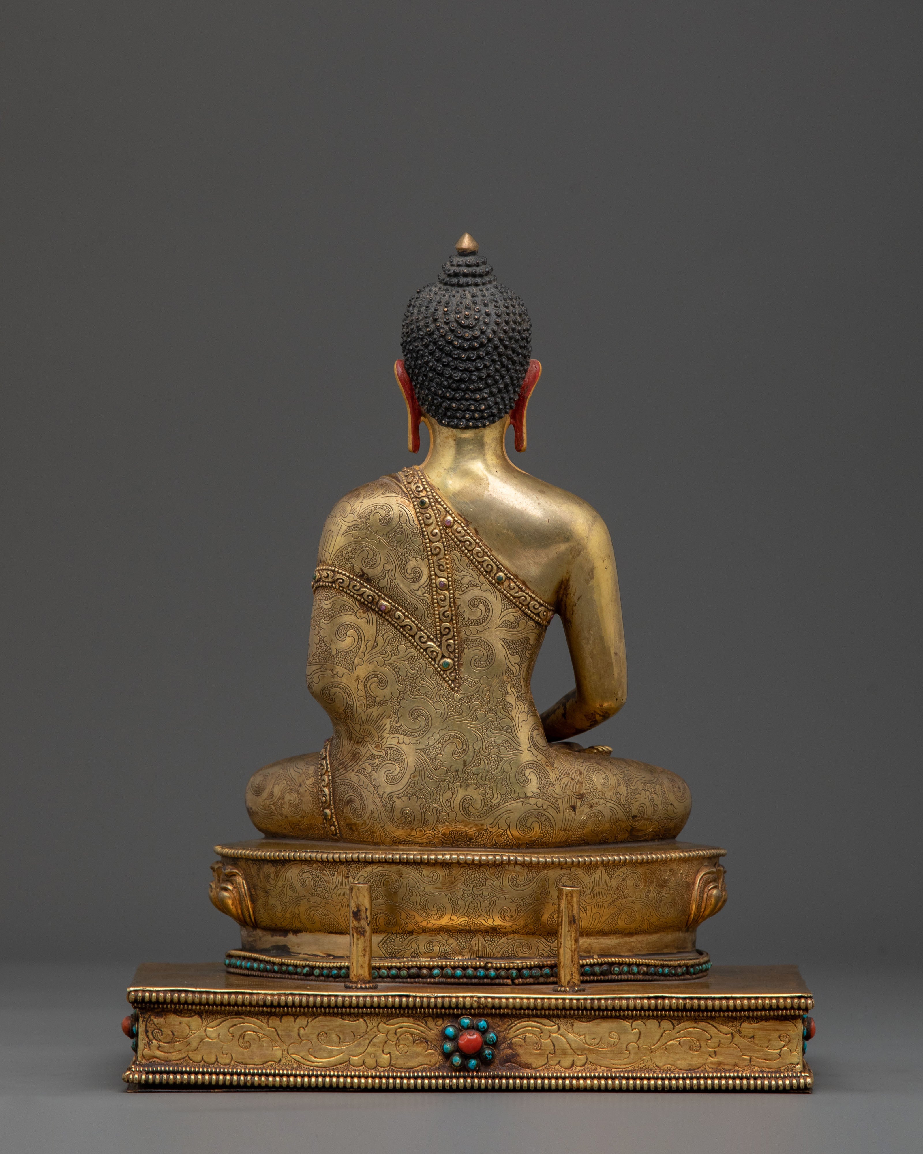 Sacred Three Buddha Handcrafted Statue Set in Premium 24K Gold