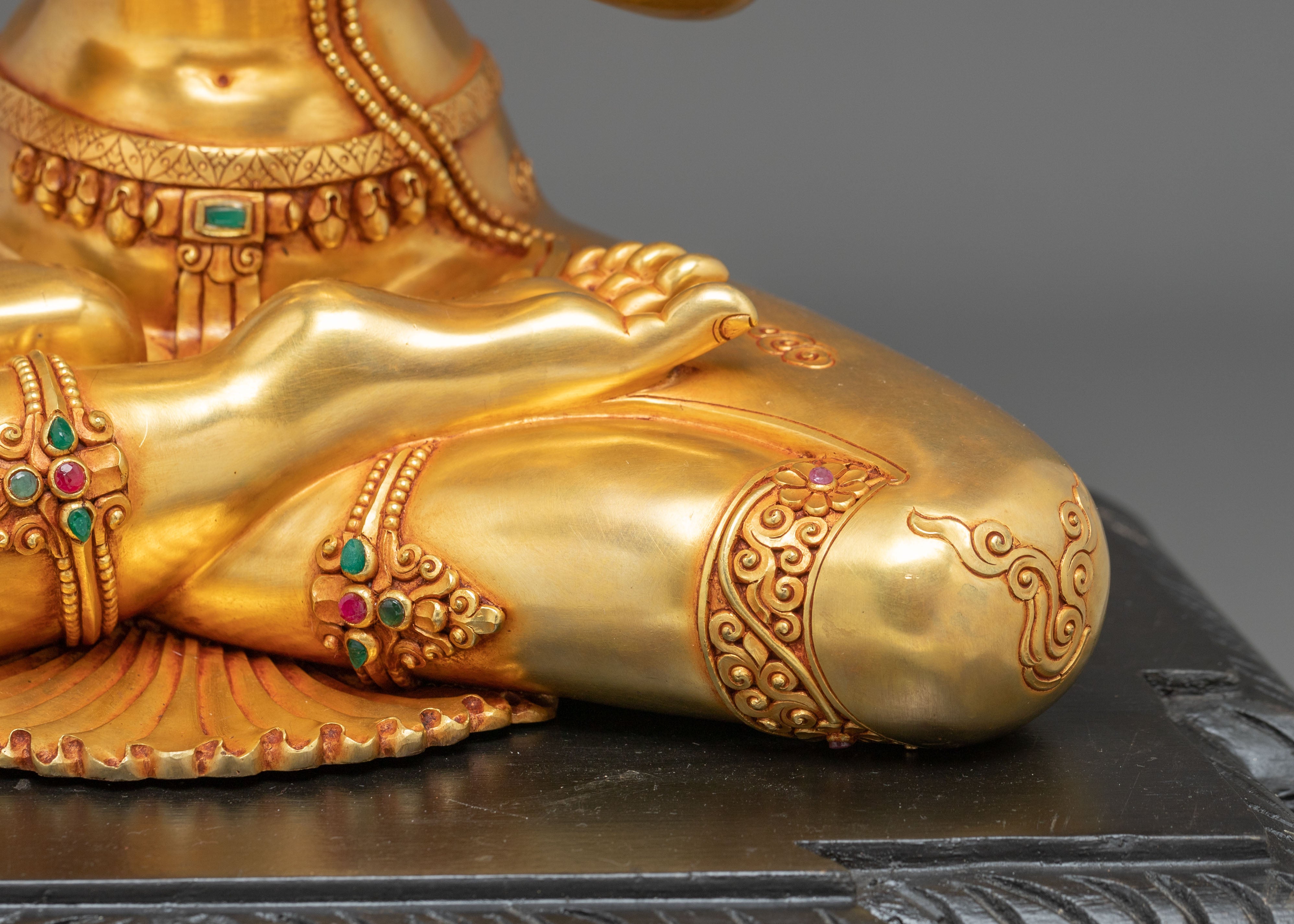 Tikshna Manjushri 24K Gold Gilded Statue | Made in Nepal
