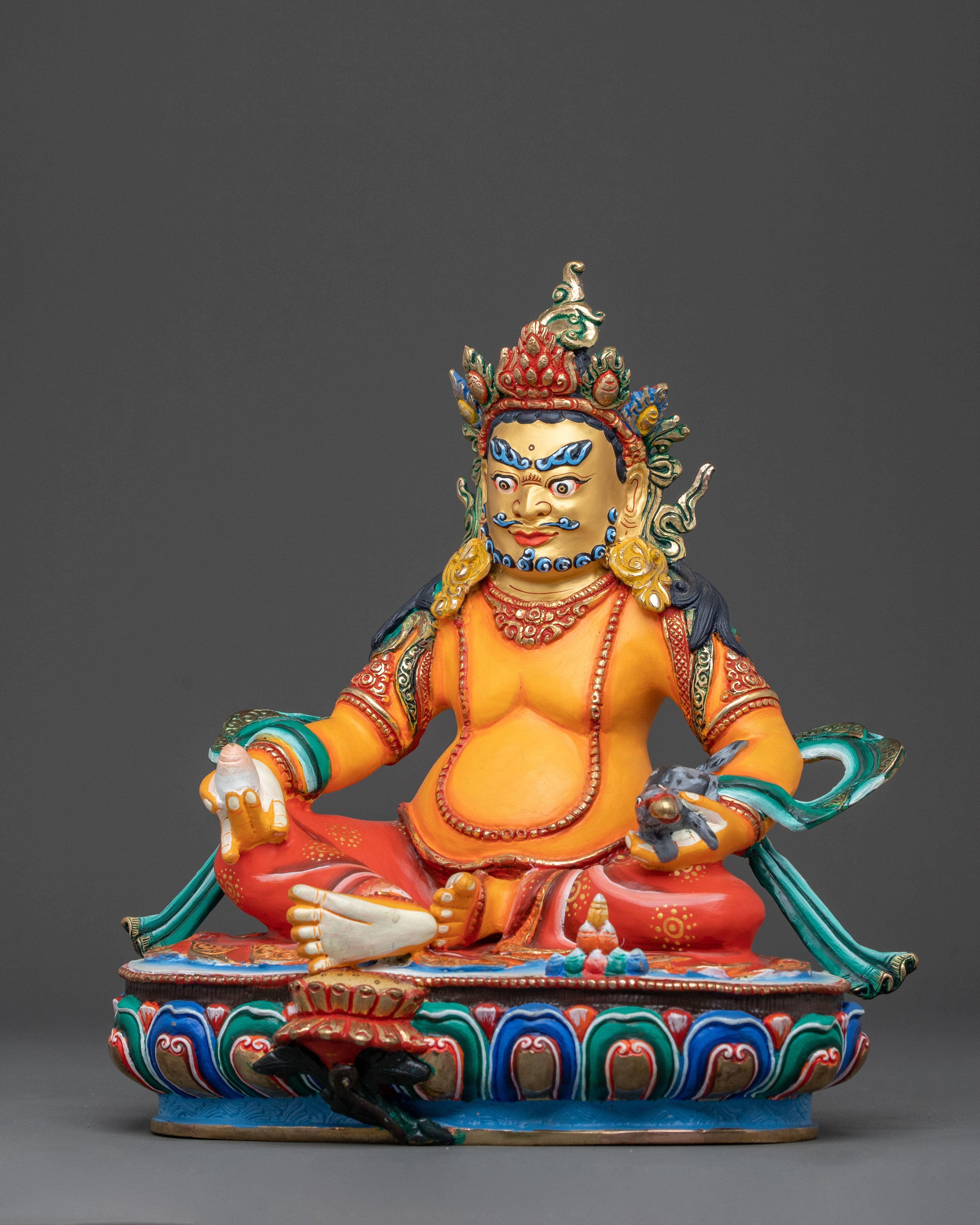 Wealth Deity Dzambhala Idol | Tibetan Buddhist Prosperity Statue