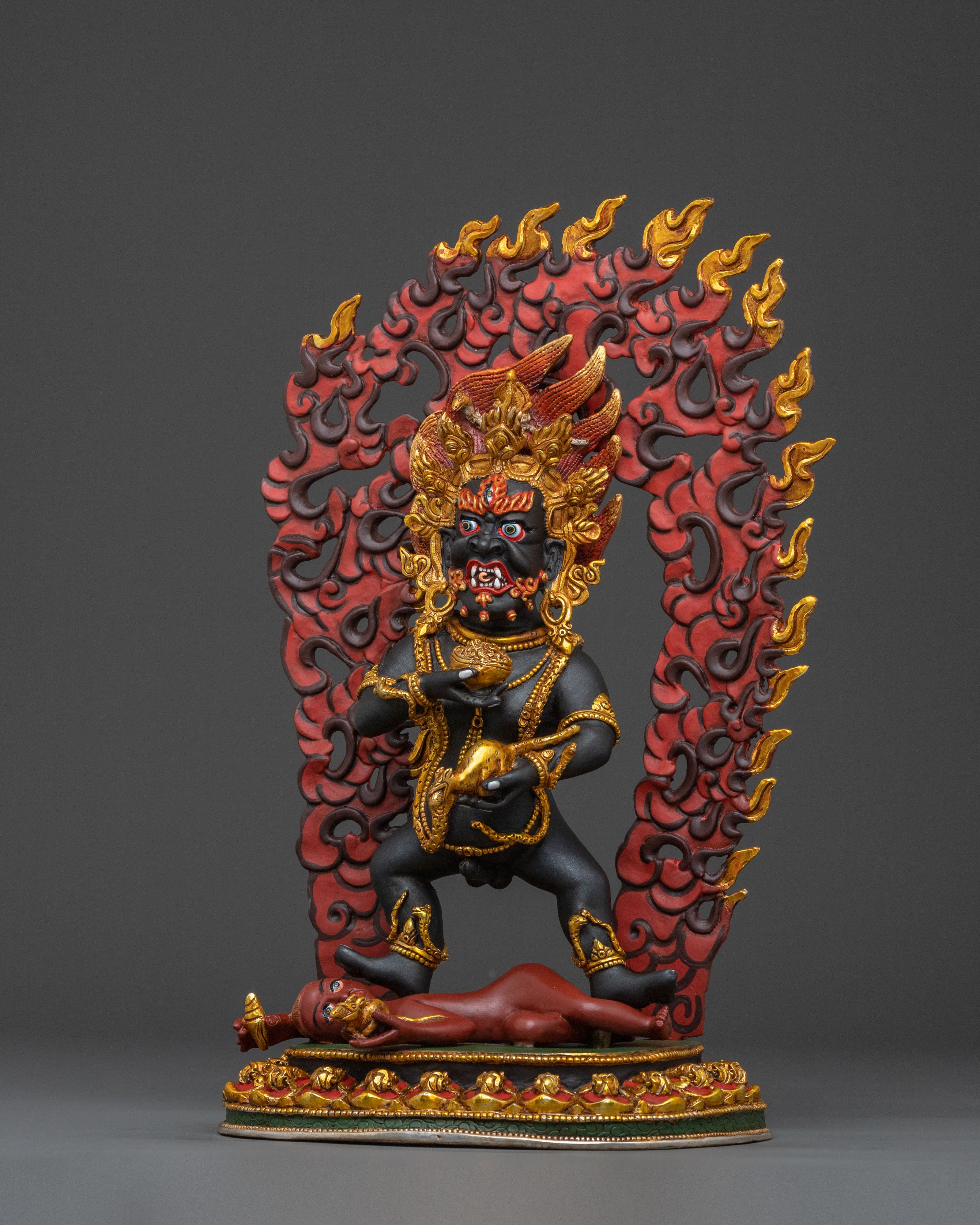 Black Dzambhala Sculpture | Spiritual Home Decor