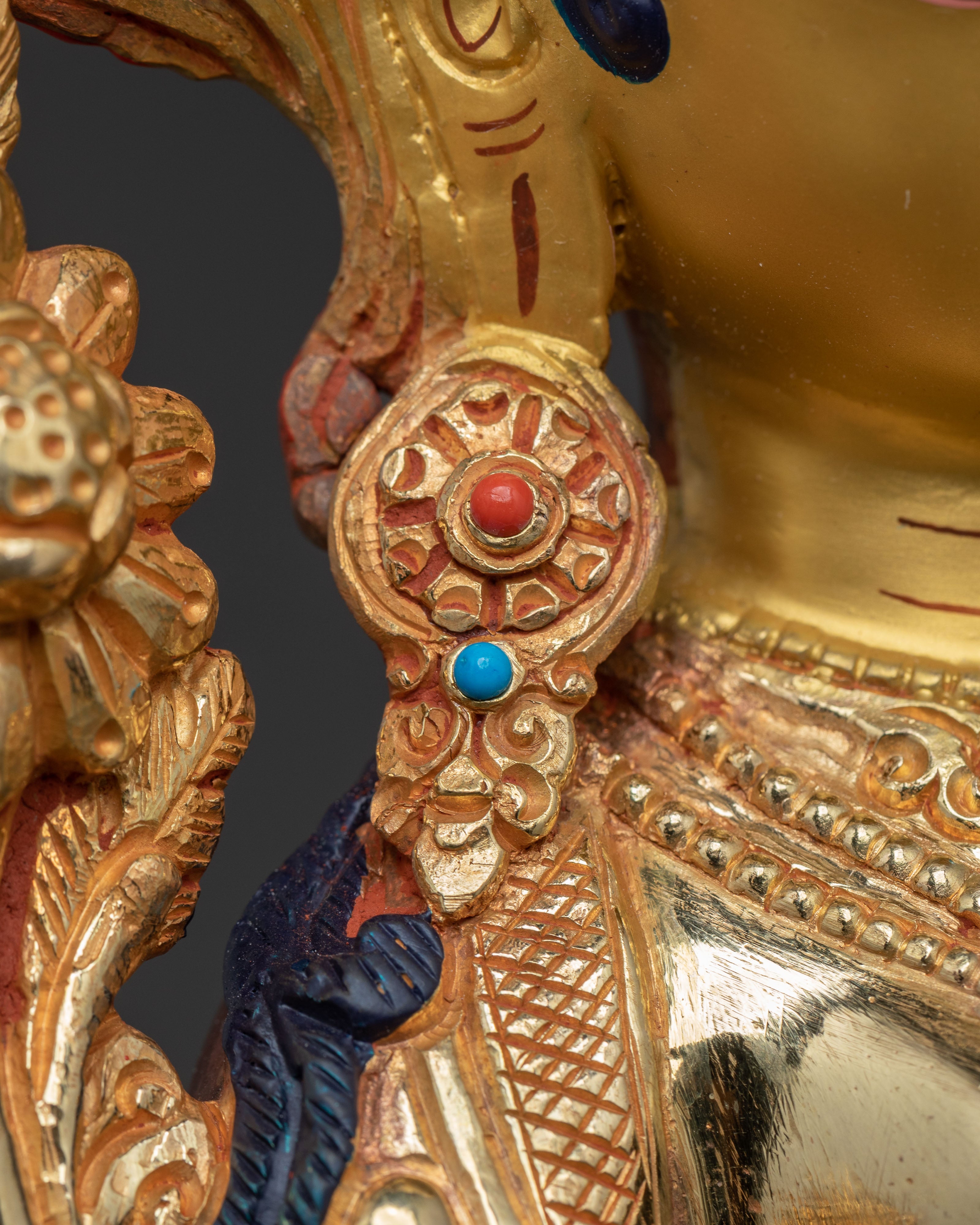 Handmade Golden Green Tara Statue | Mother of Liberation