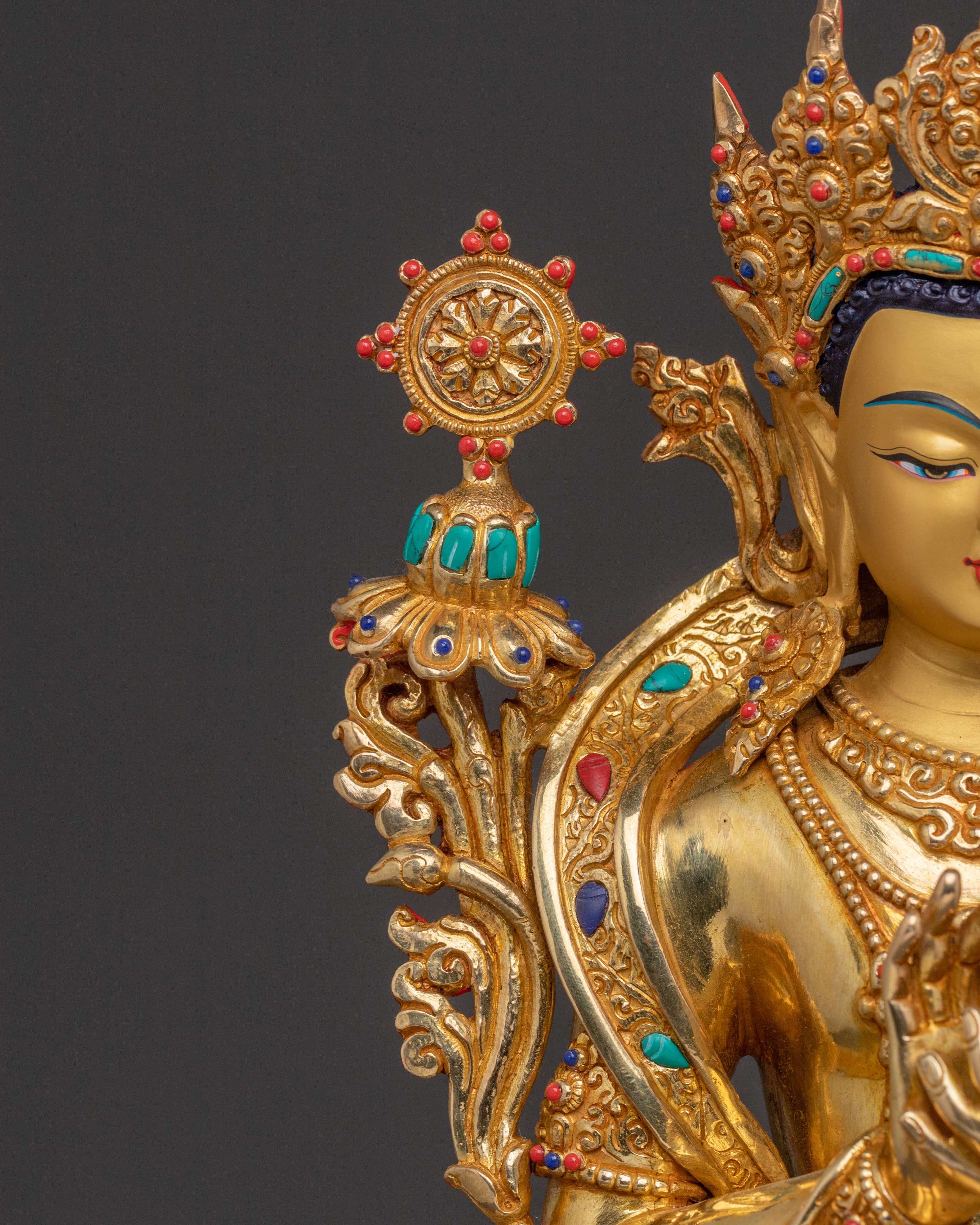 Maitreya Buddha Golden Statue | Compassionate Figure