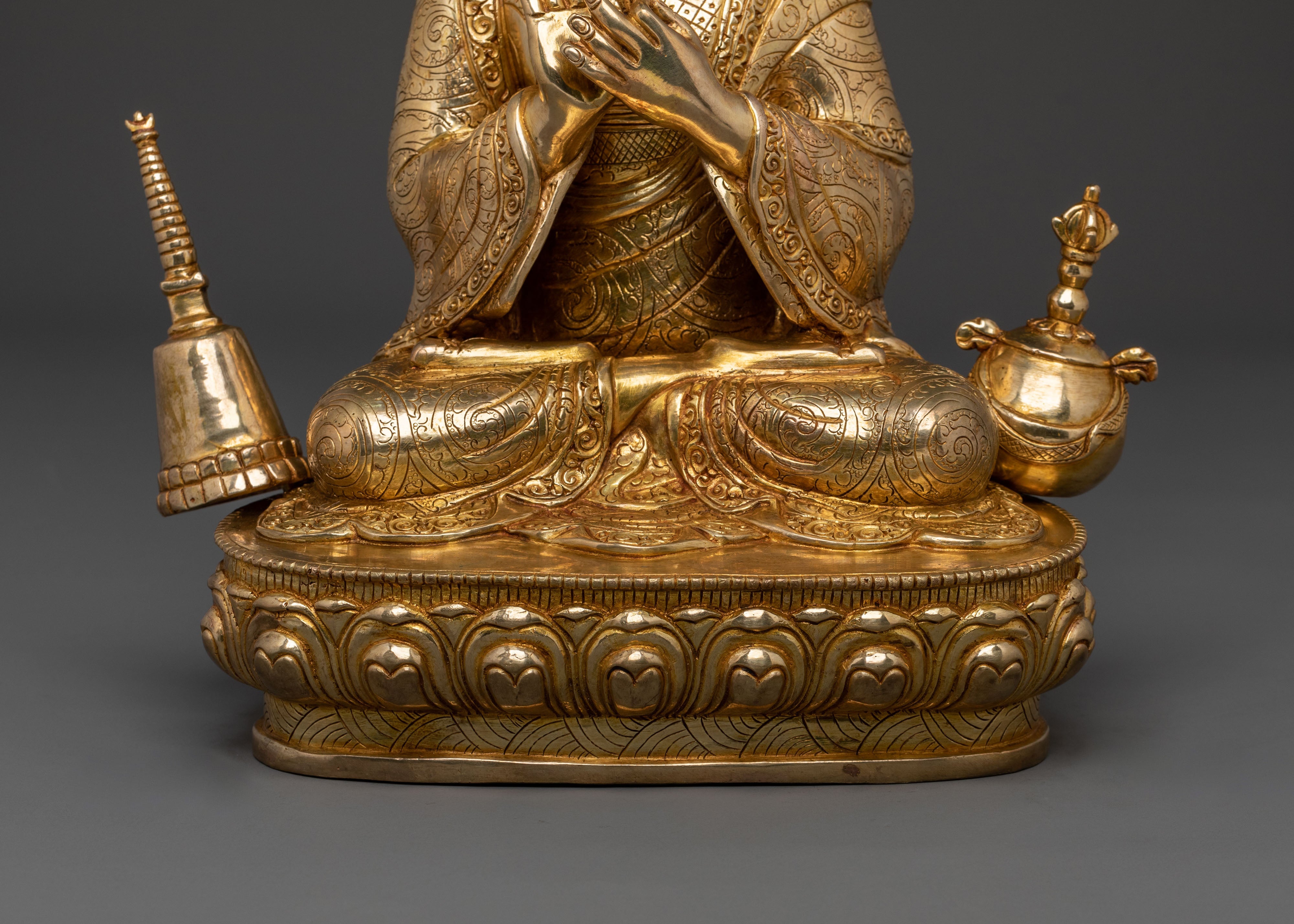 Atisa Statue | Exquisite 24K Gold Gilded Masterpiece