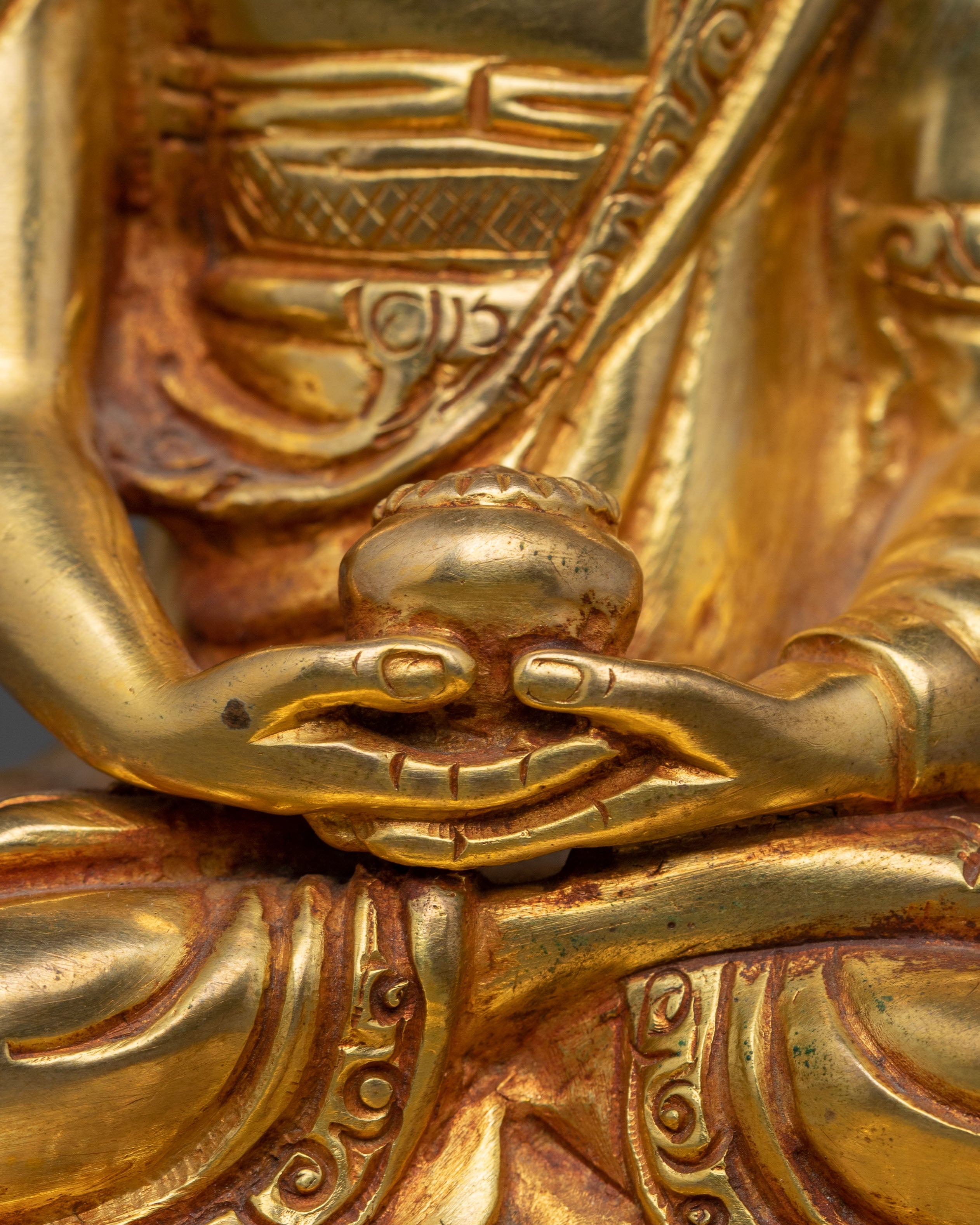 Peaceful Copper Handmade Statue of Amitabha Buddha | Pure Land Buddha