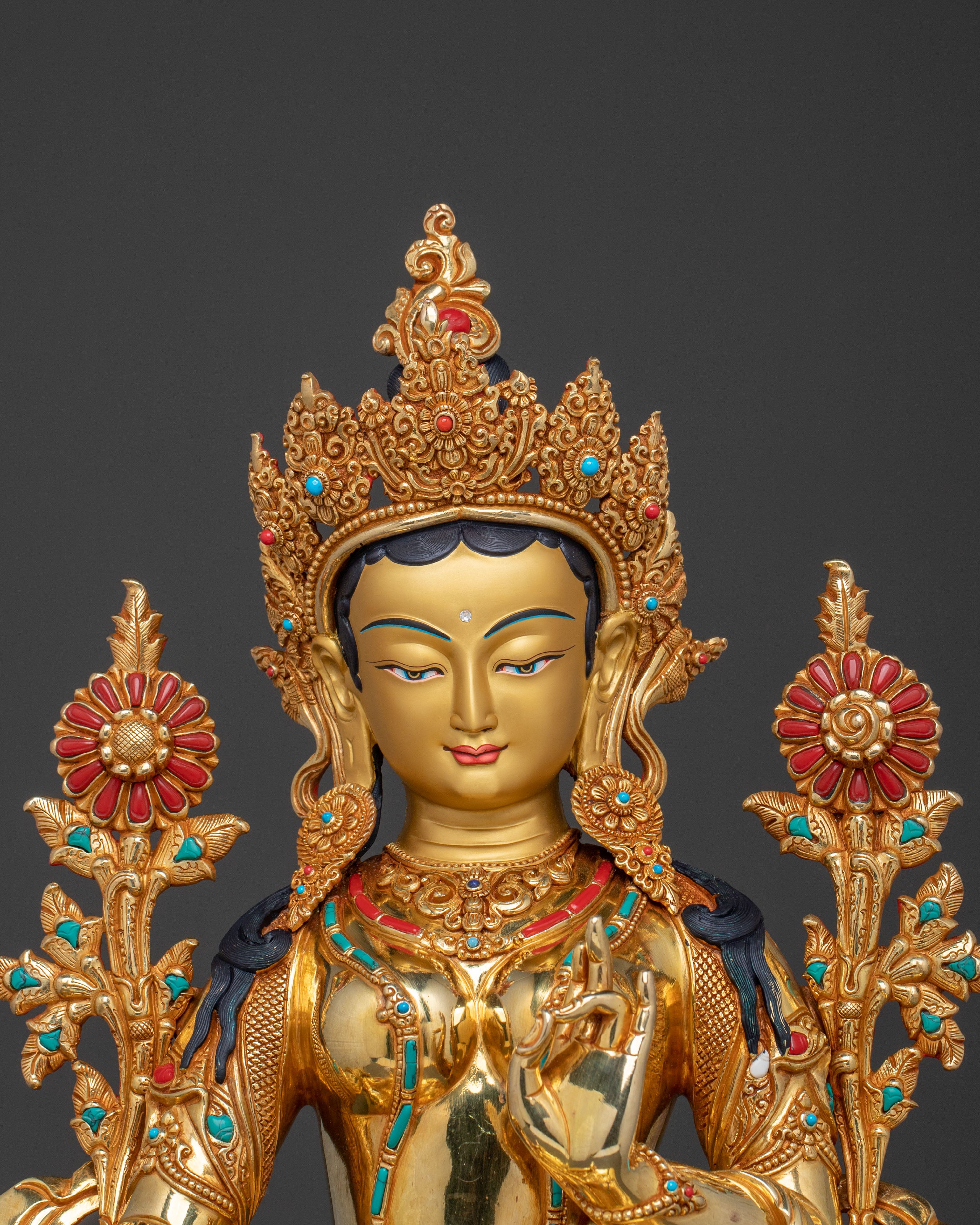 Buddhist Goddess Green Tara Sacred Statue | Tibetan Goddess of Compassion