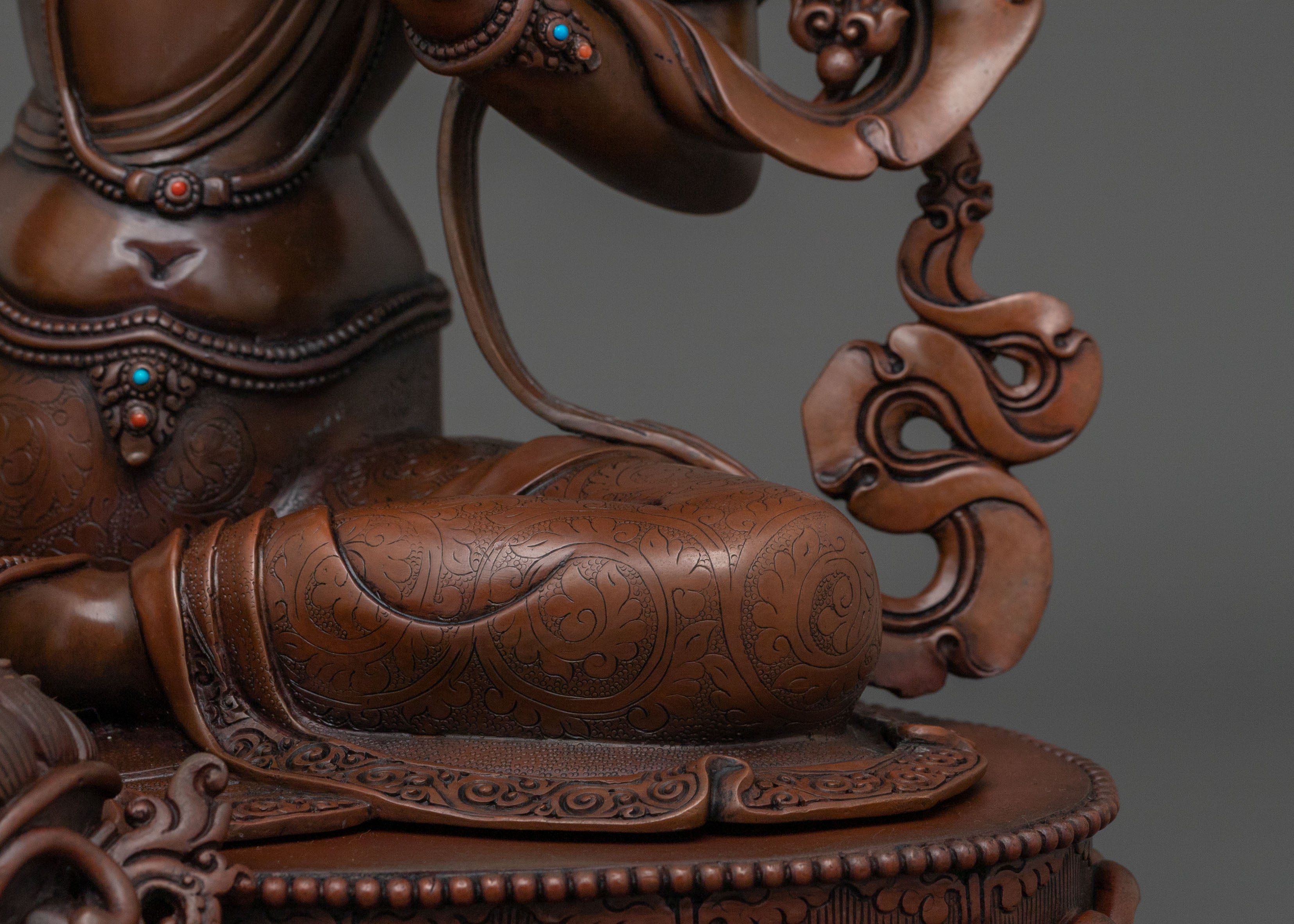 Compassion Goddess Green Tara: Oxidized Copper Sculpture