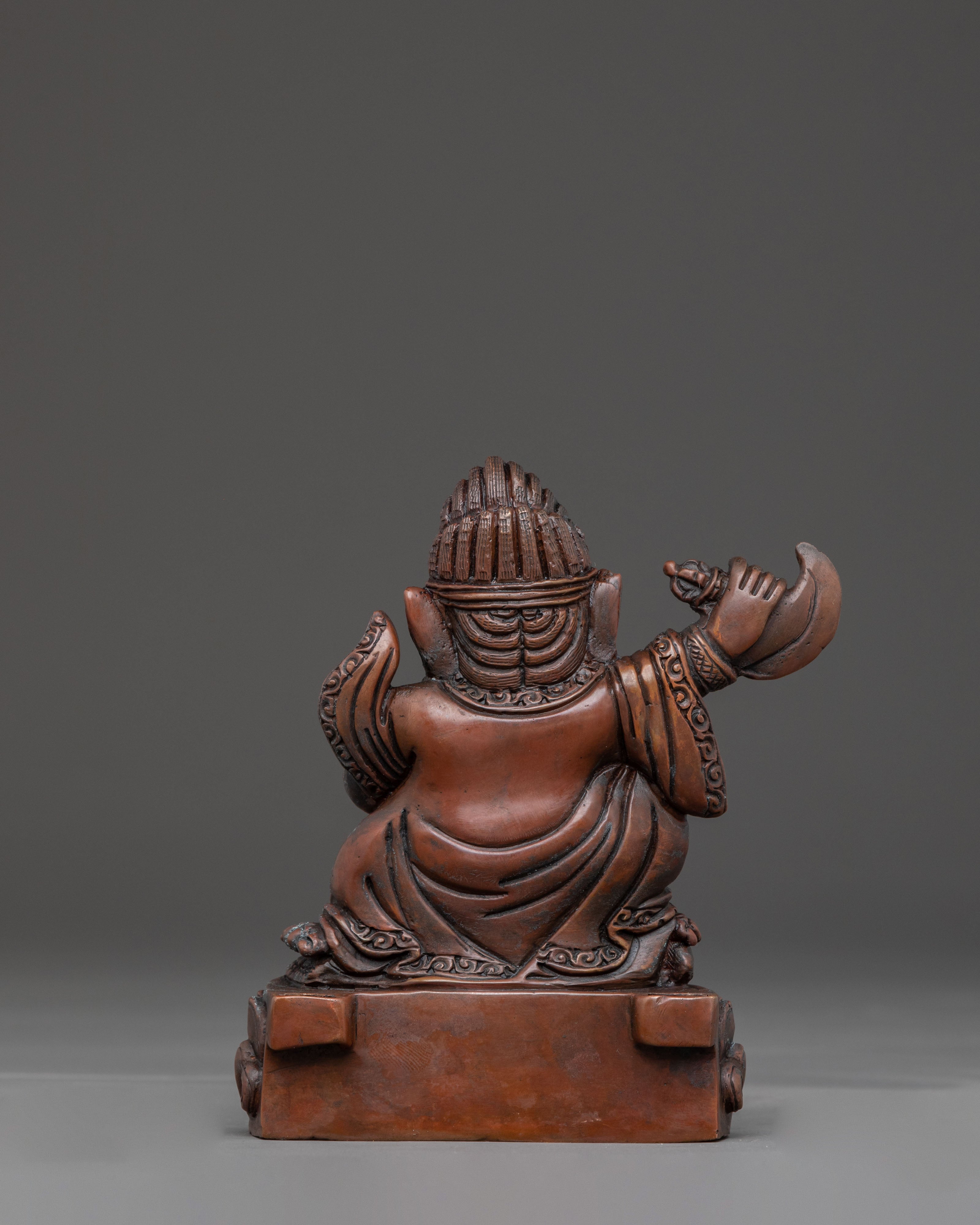 Mahakala Bernakchen Fierce Protector Statue | Oxidized Copper Masterpiece