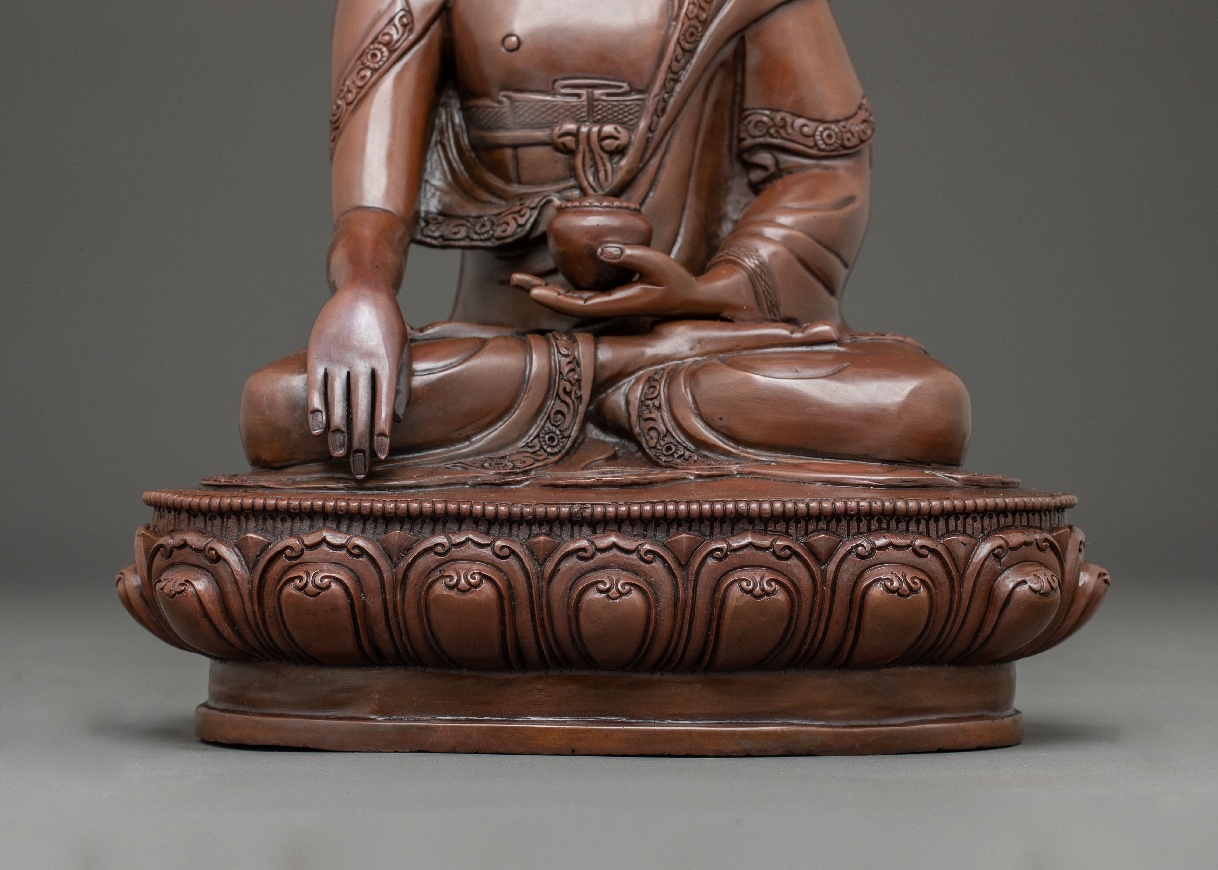 Handcrafted Oxidized Statue of Buddha Shakyamuni