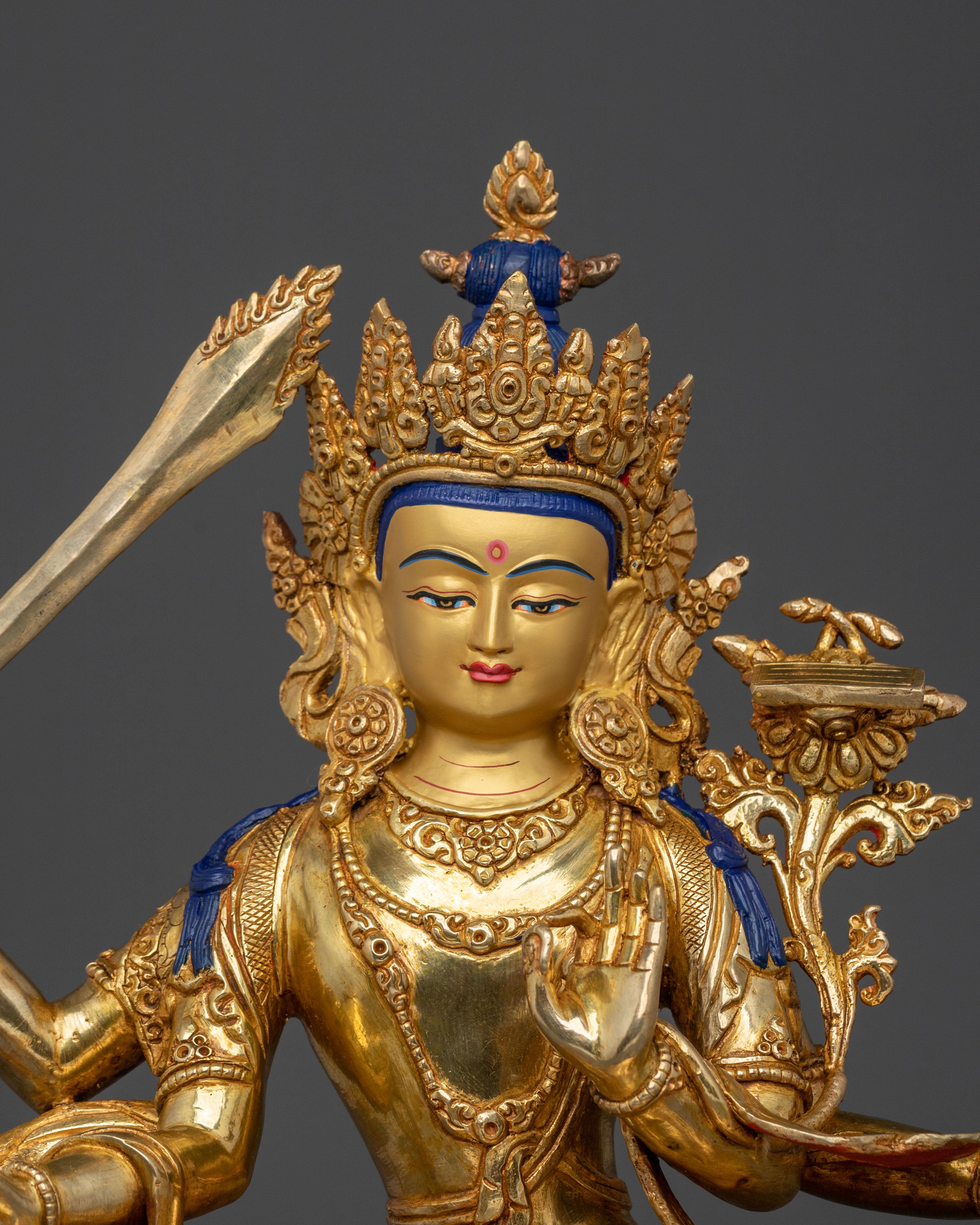 Handmade Maha Manjushri Statue | Bodhisattva of Wisdom