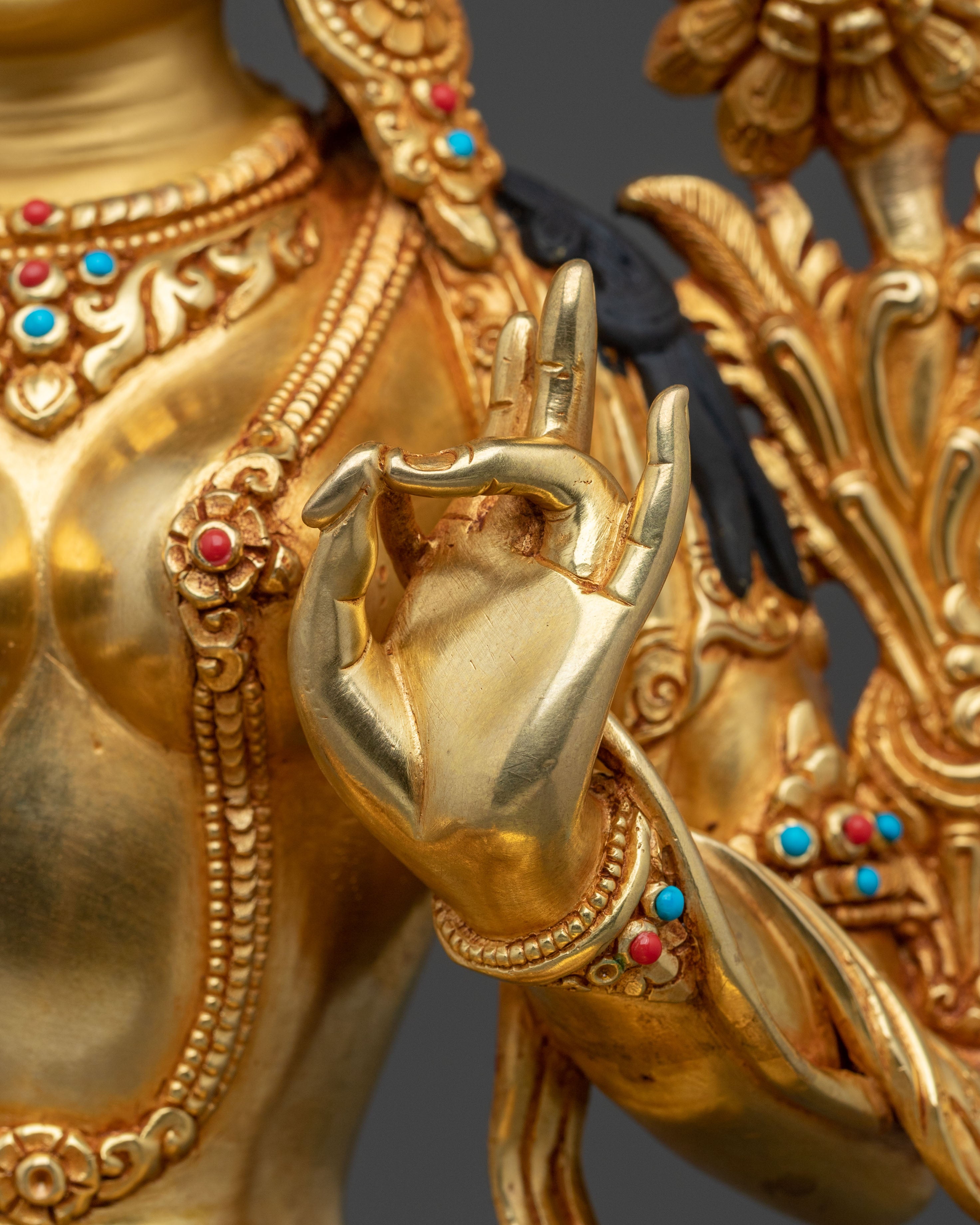 Handmade Green Tara Himalayan Sculpture | Tibetan Protector