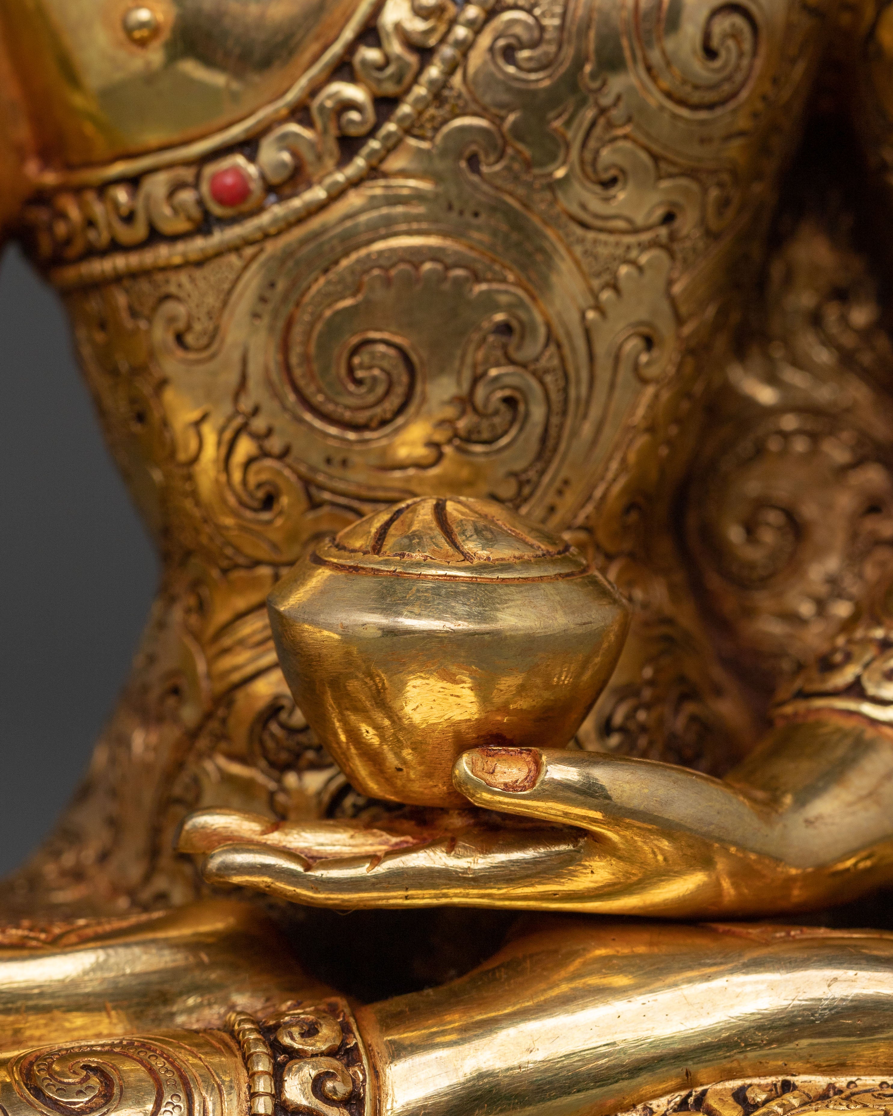 Golden Three Buddhas Spiritual Statue Set