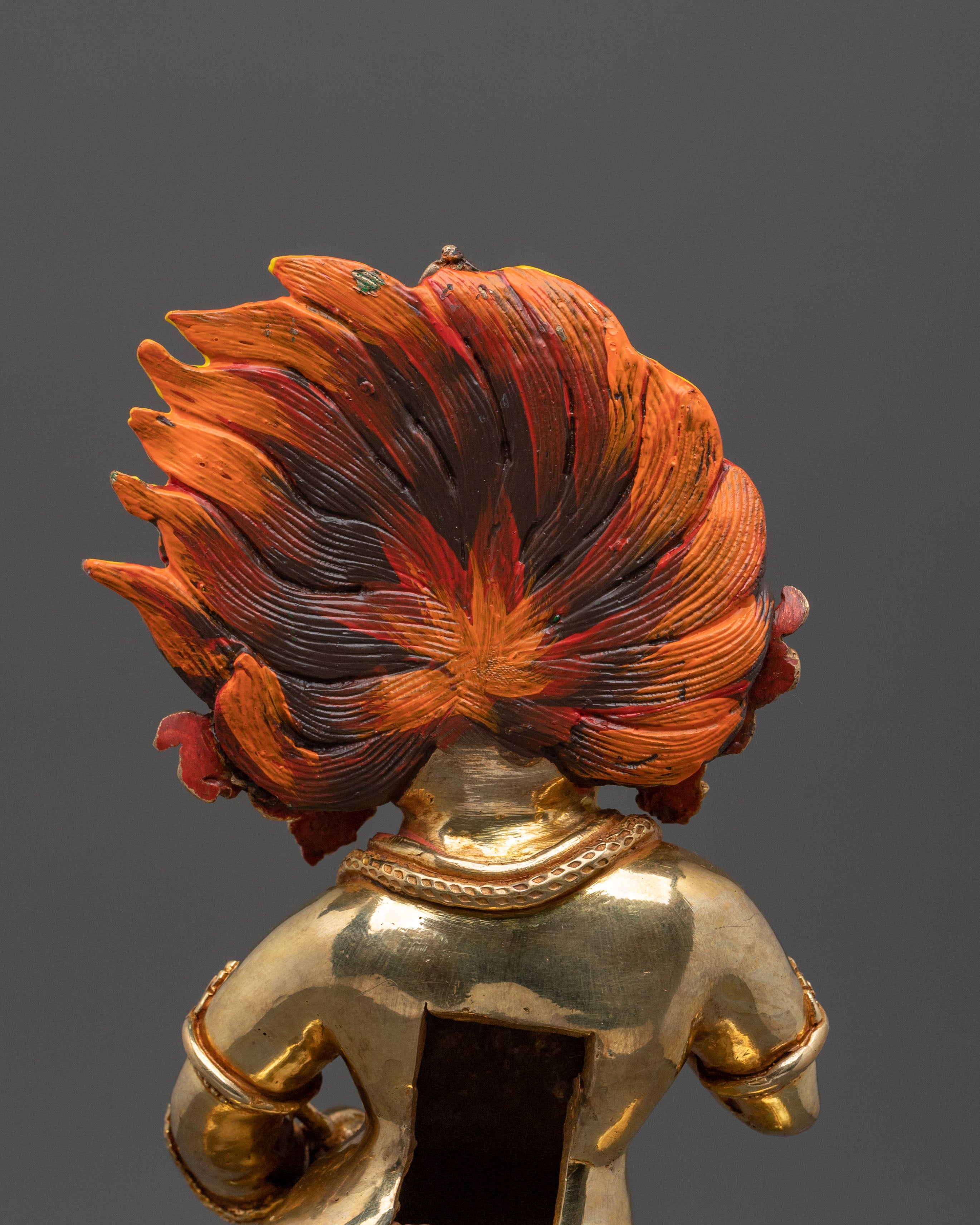 Black Dzambhala Fire Gold Gilded Statue | Wealth God