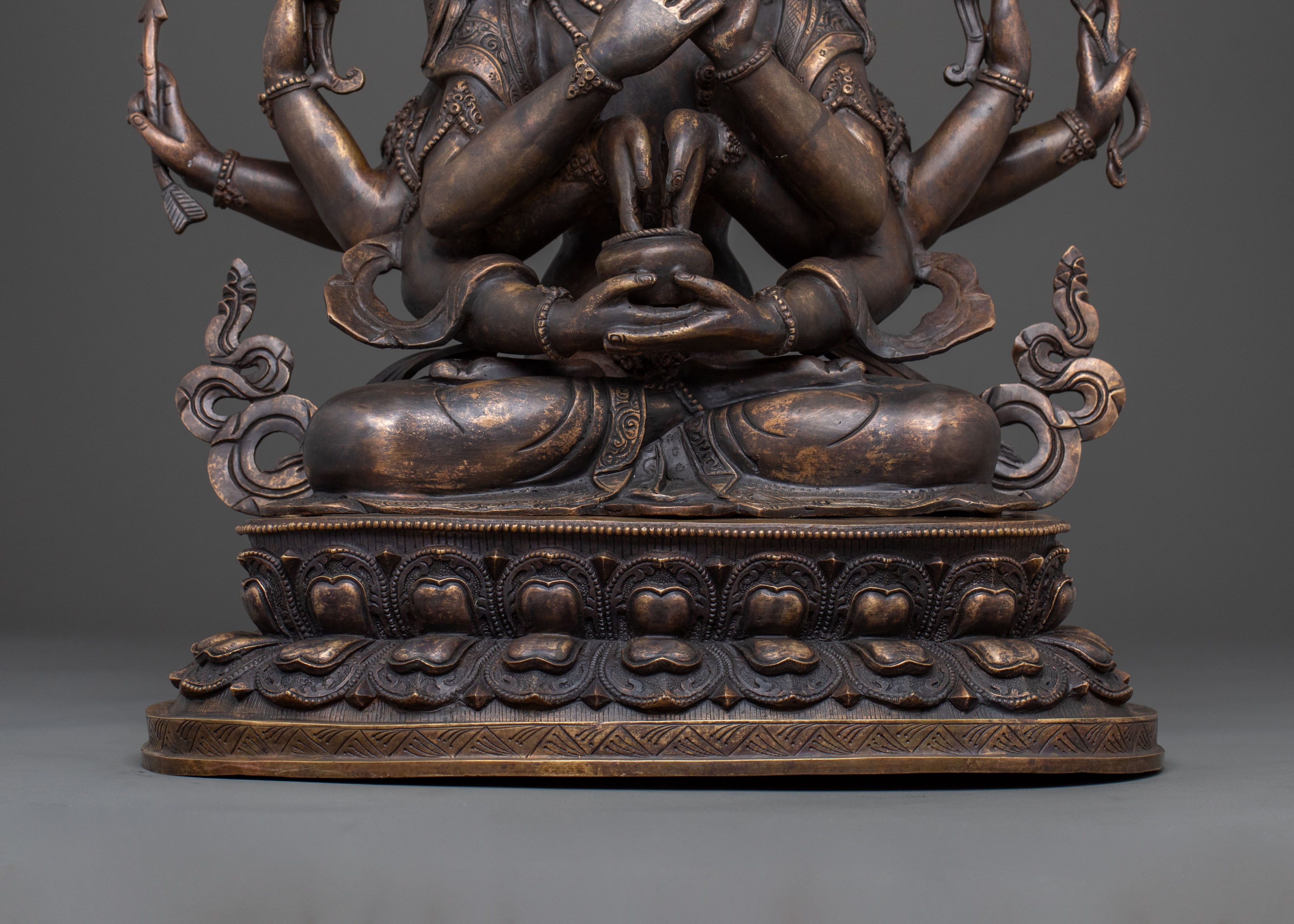 Namasangati Sacred Statue | Finish Oxidized Copper Buddhist Sculpture