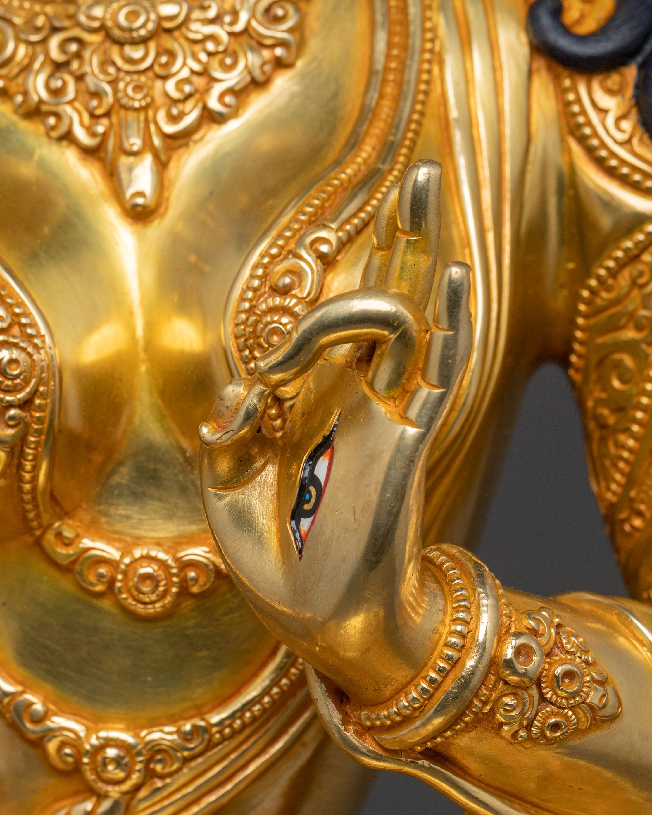 White Tara Figure | 24K Gold Gilded Statue