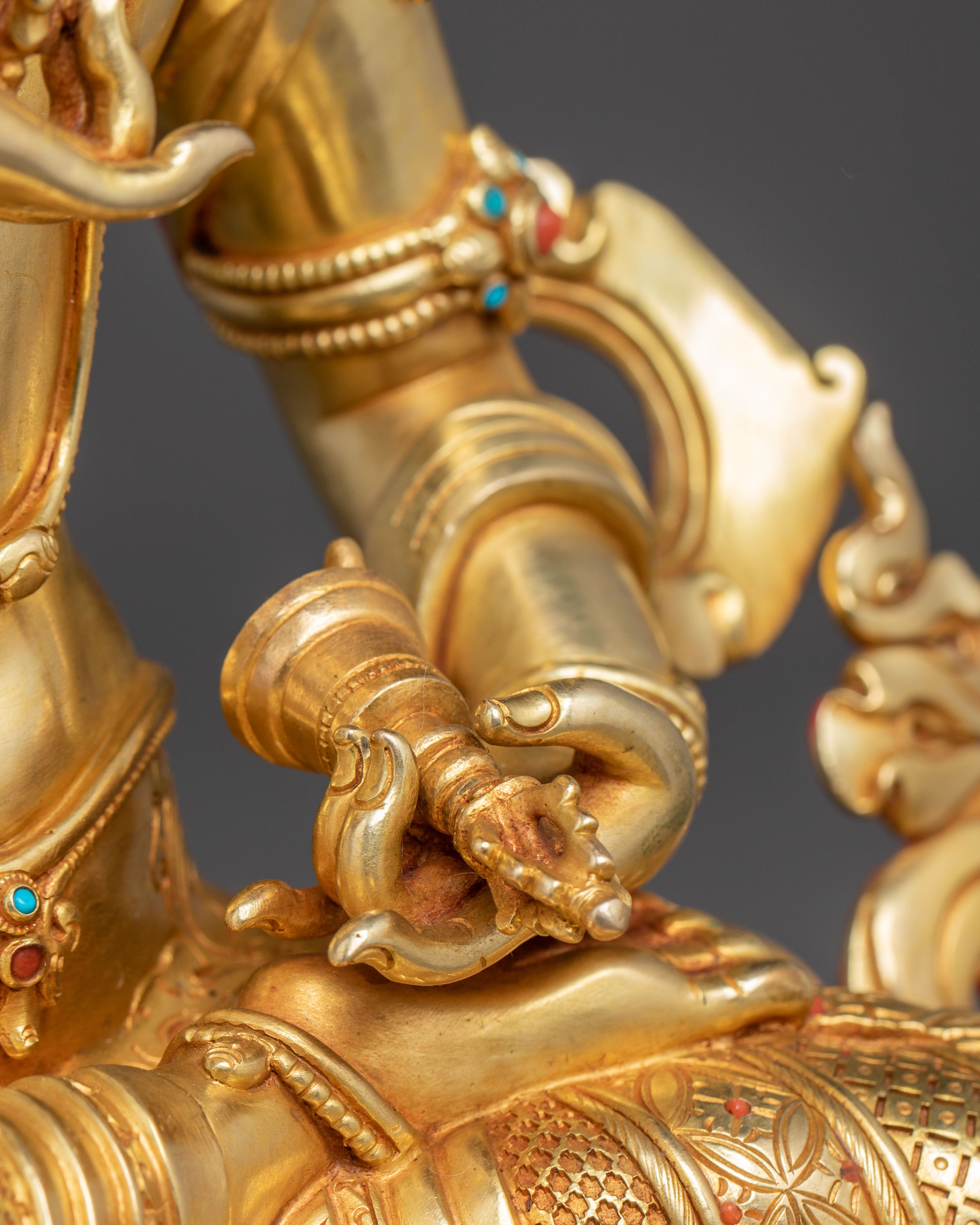 Handmade Dorje Sempa Statue of Purification - Exquisite Gold Gilded