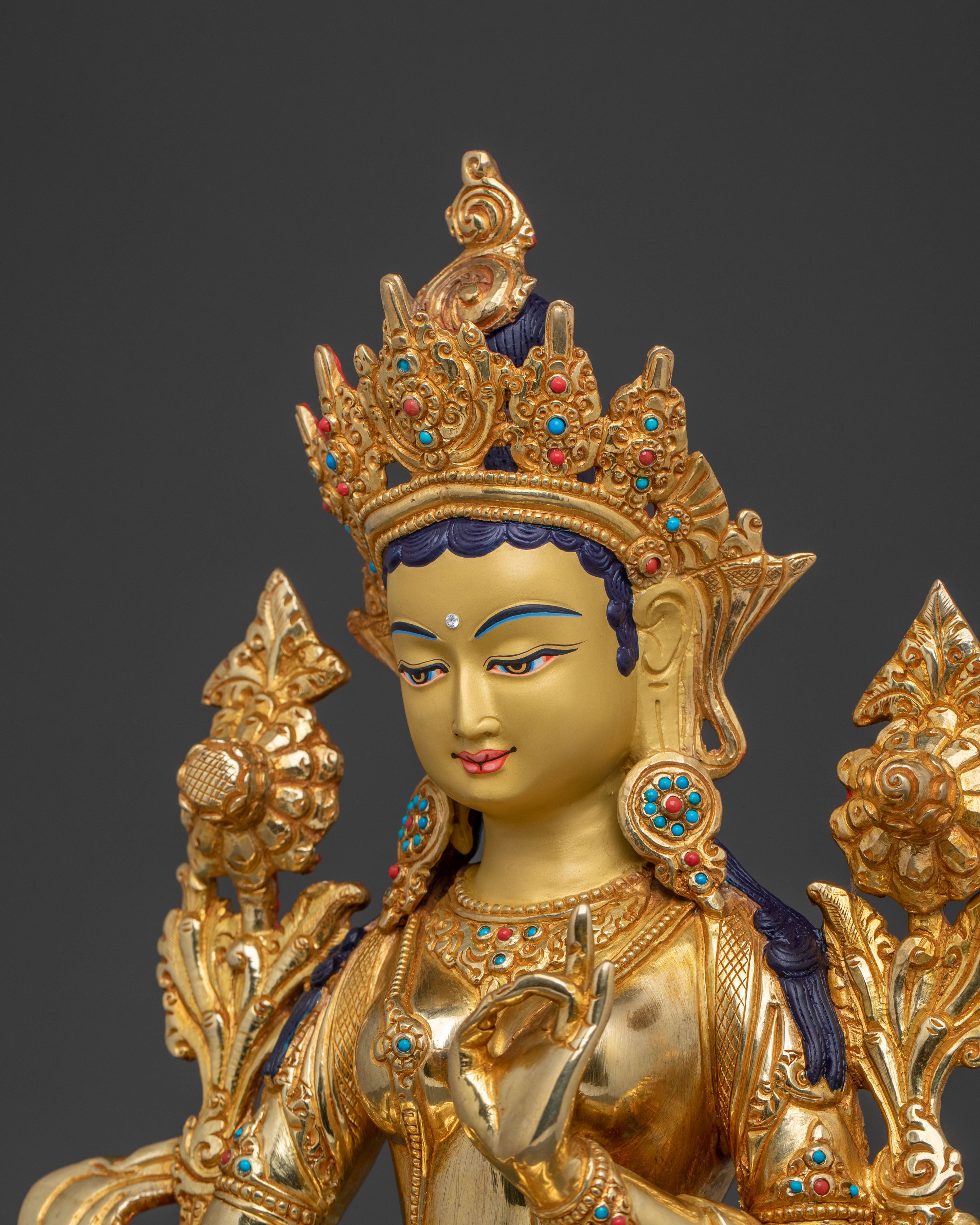 Green Tara Guardian Statue | Himalayan Buddhist Sculpture