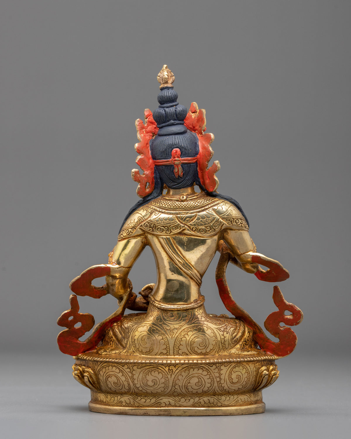 Vajrasattva Sculpture | Gemstones Adorned Copper Statue