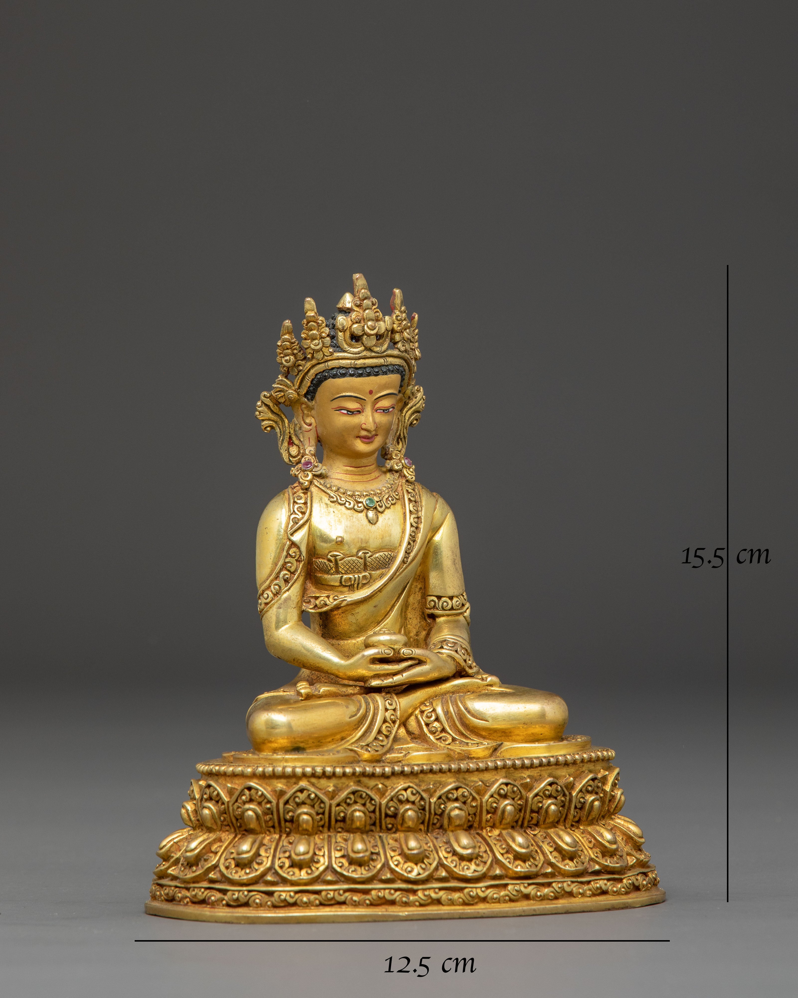 Handmade Statue of Crowned Amitabha Buddha | Pure Land Buddha