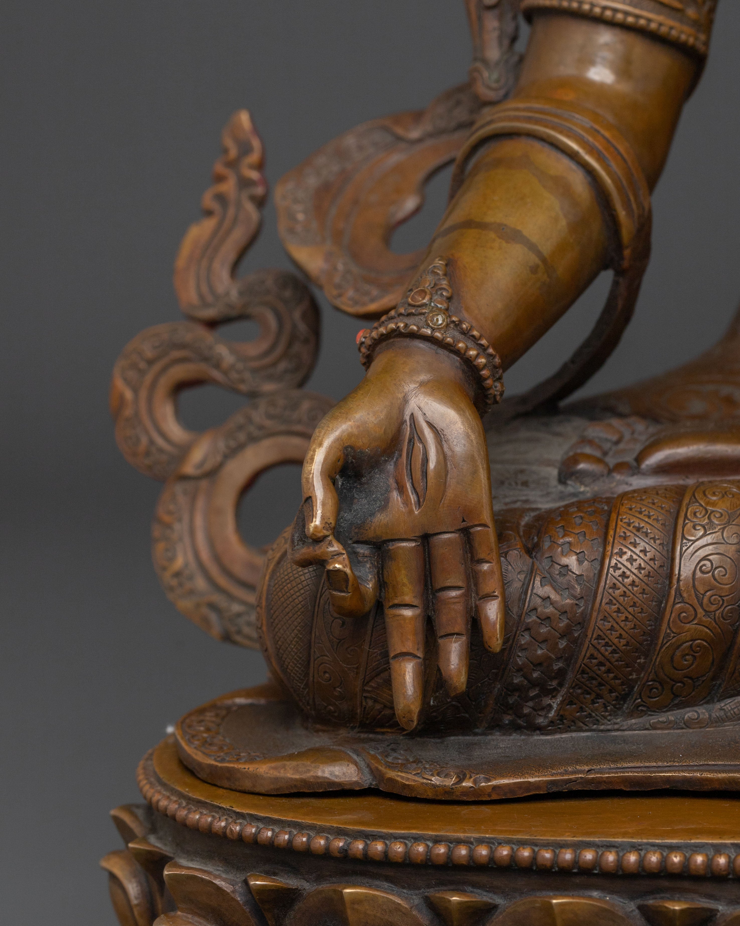 Guardian White Tara Spiritual Statue | Oxidized Copper Art