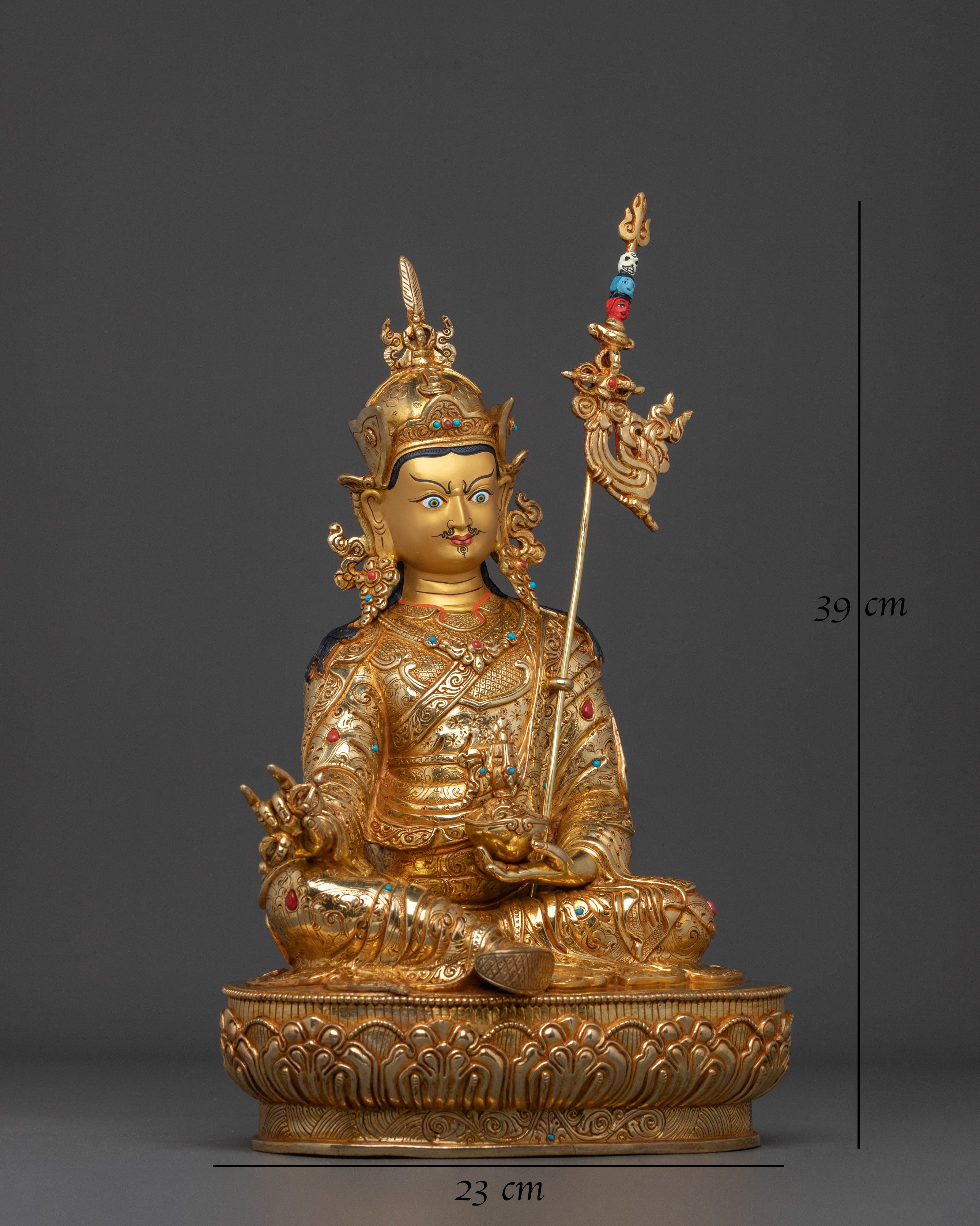 Guru Rinpoche Meditation Statue | Handcrafted Copper Altar Decor